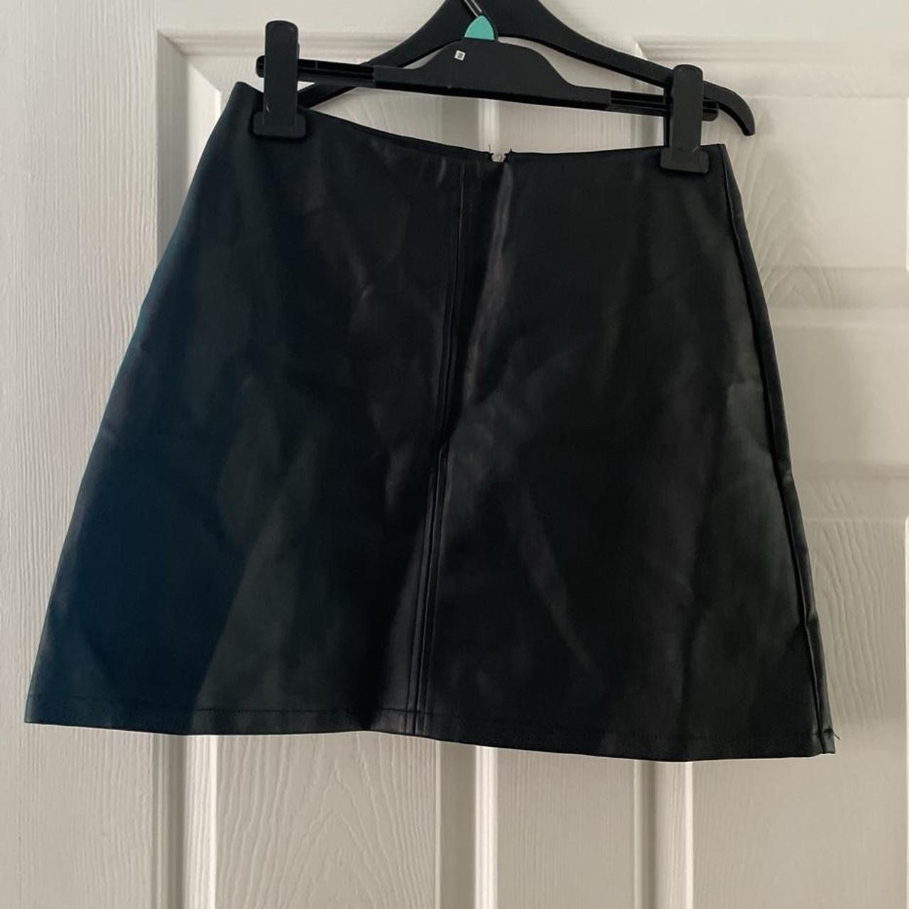 Black leather look skirt primark best sale