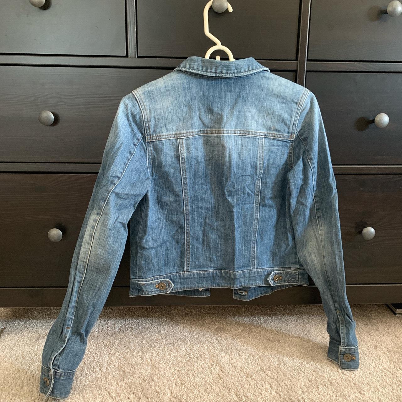 Cute Slightly Cropped Denim Jacket With Statement - Depop