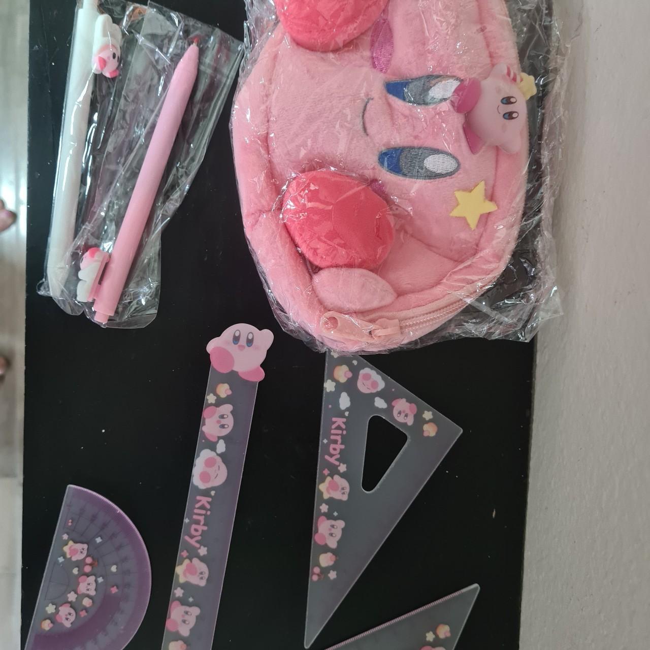 Kirby school supply bundle, pencil case, 2 pens and... Depop