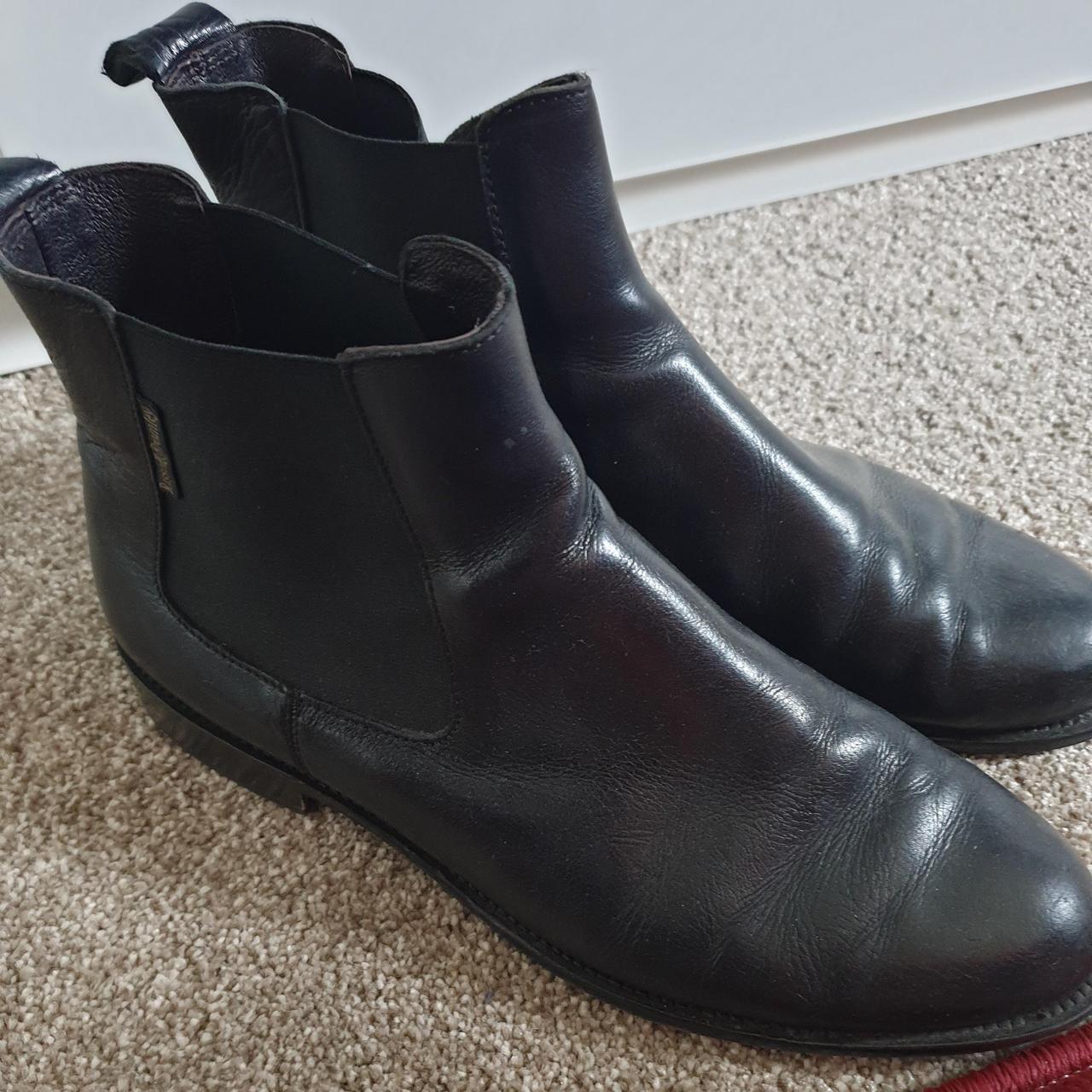 Russel & Bromley black leather Chelsea boots in size... - Depop