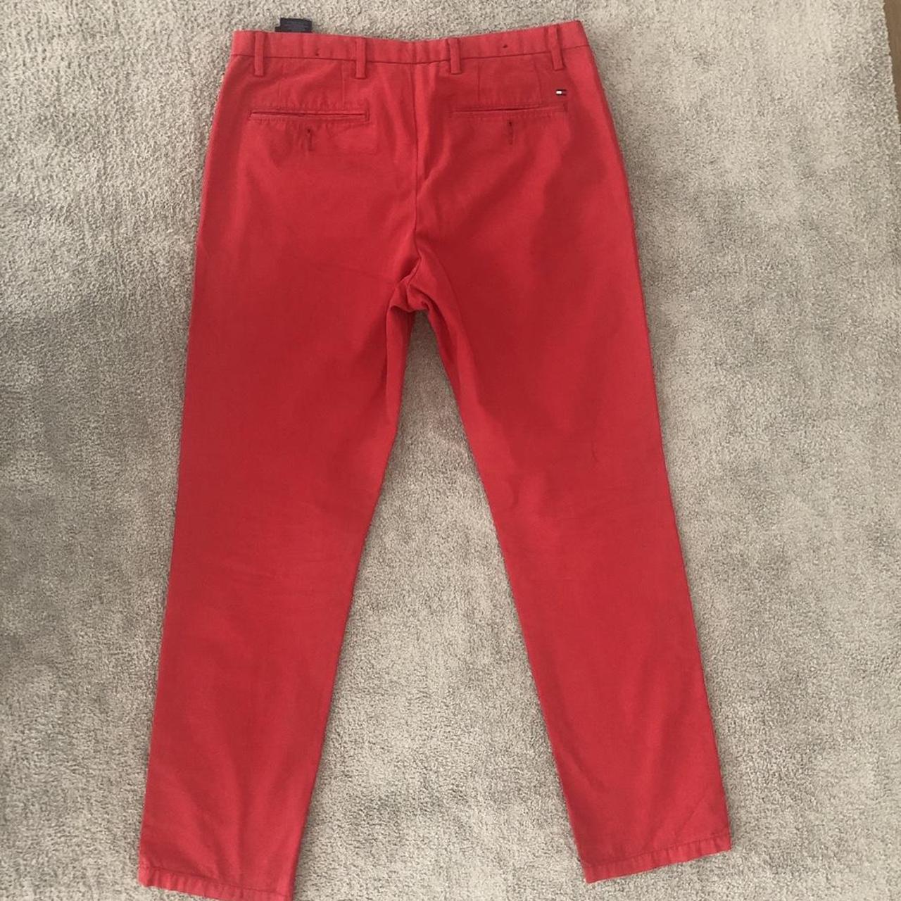 Tommy Hilfiger Men's Red Trousers | Depop