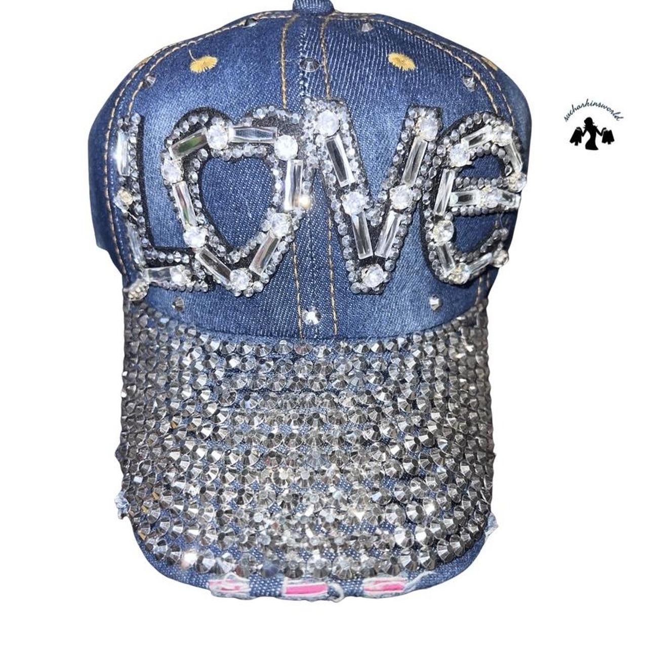 Brand new woman’s denim cap with rhinestones... Depop