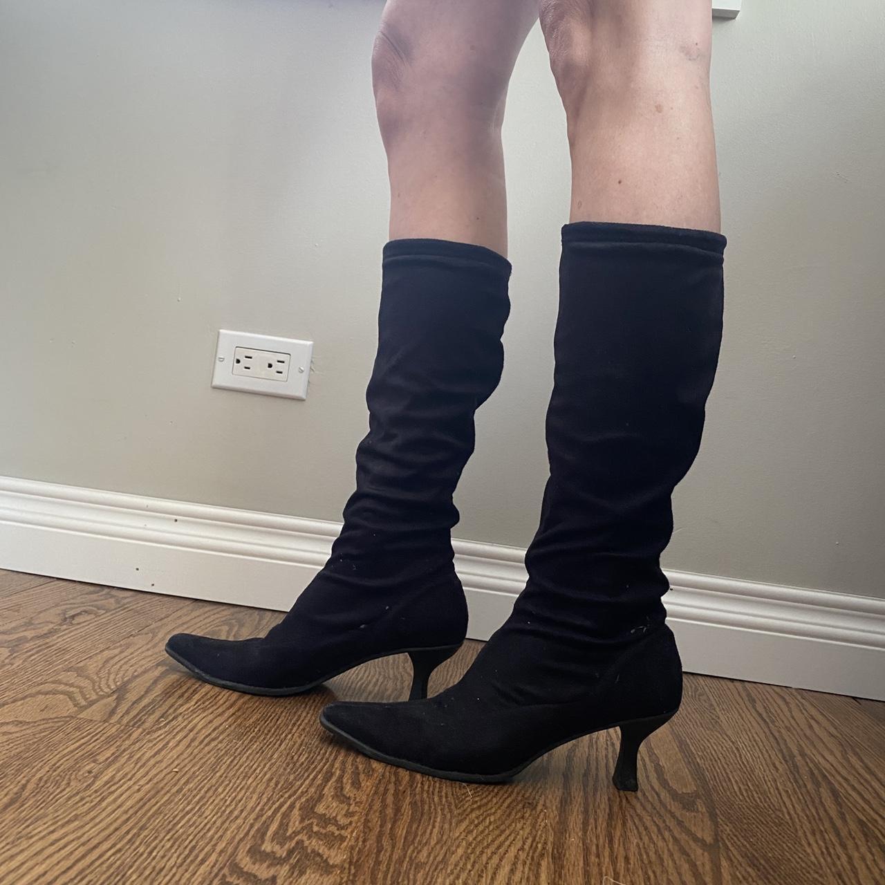 Vaneli suede mid calf boots Size 8 narrow great Depop