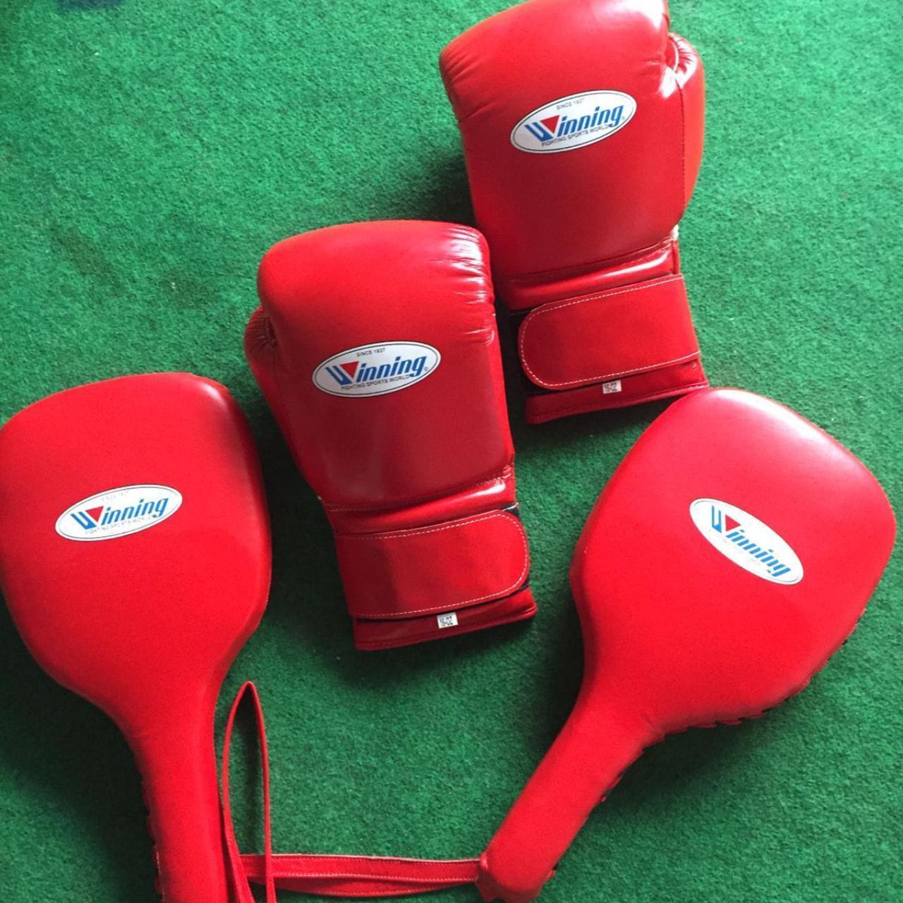 RED WINNING PADDLES AND BOXING GLOVES SETS 2022 MADE... - Depop