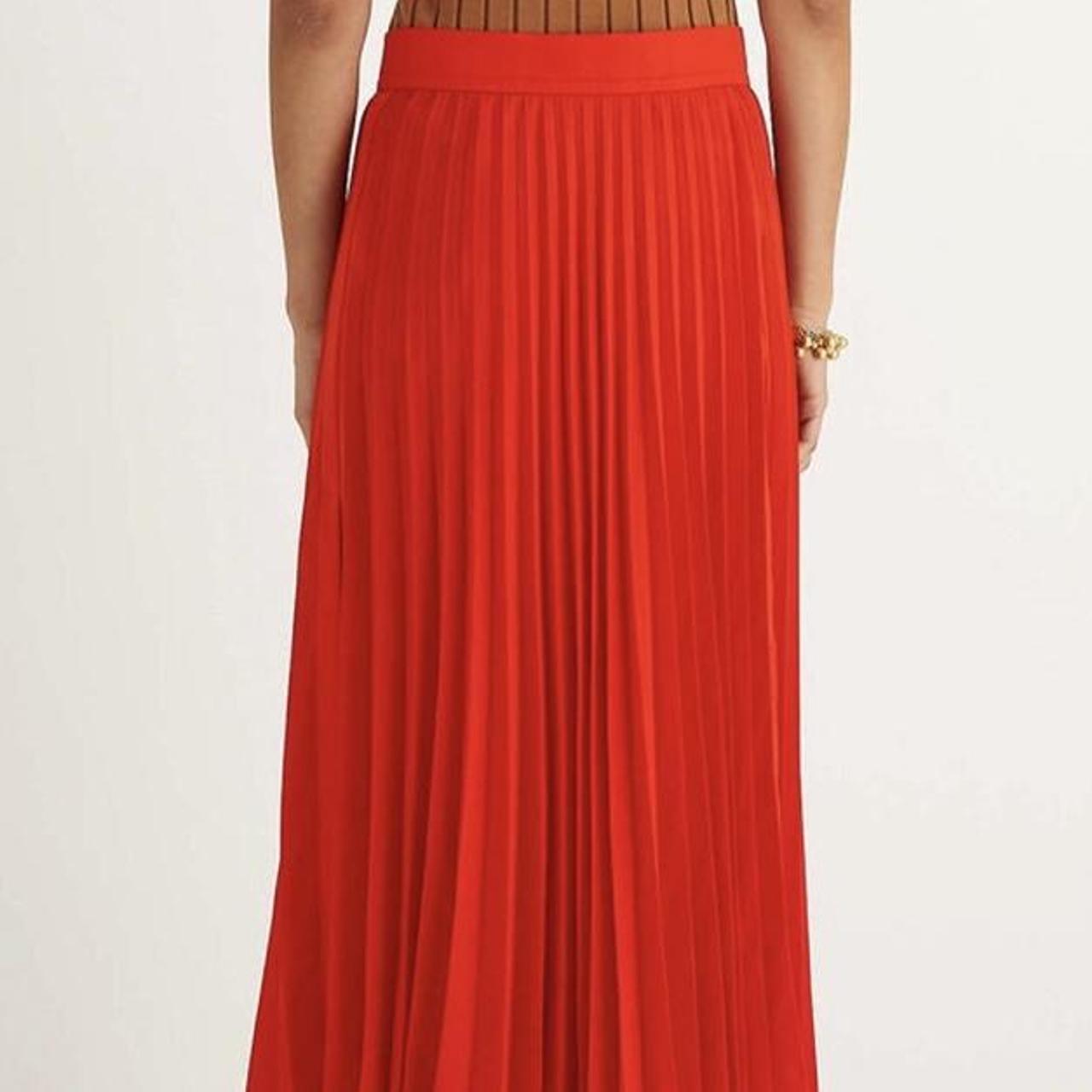 Oroton true red pleat skirt size ten never worn The... Depop