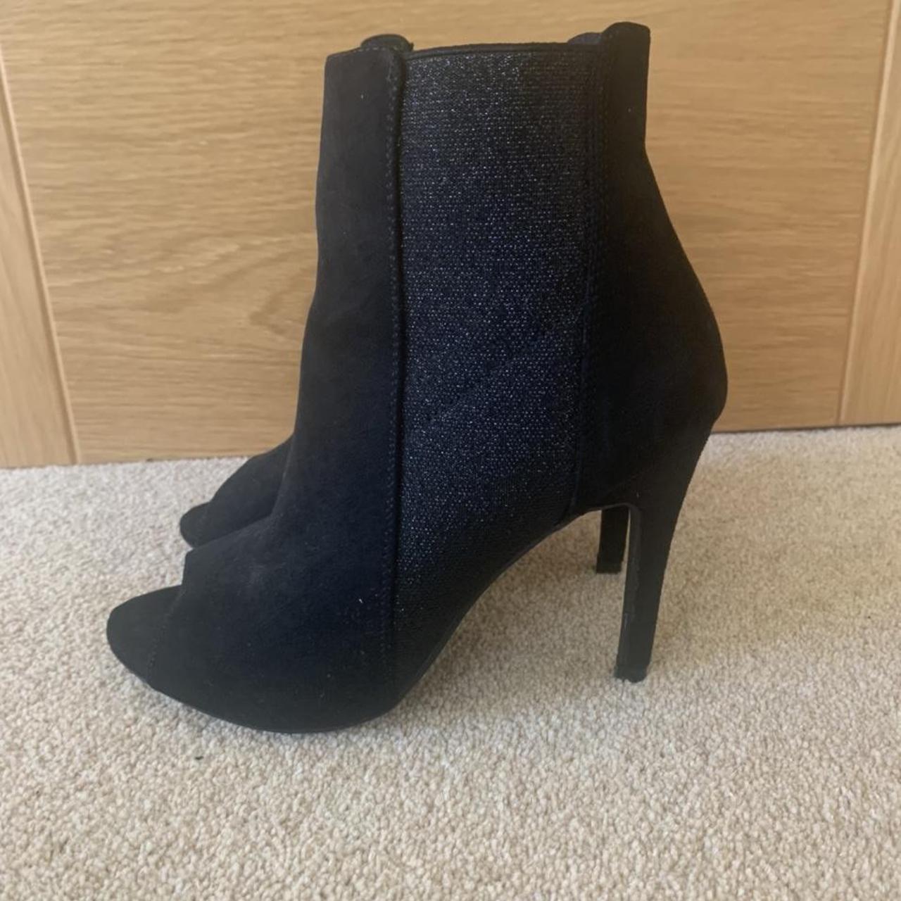 New look black open toe heeled boots UK6 Never worn... - Depop