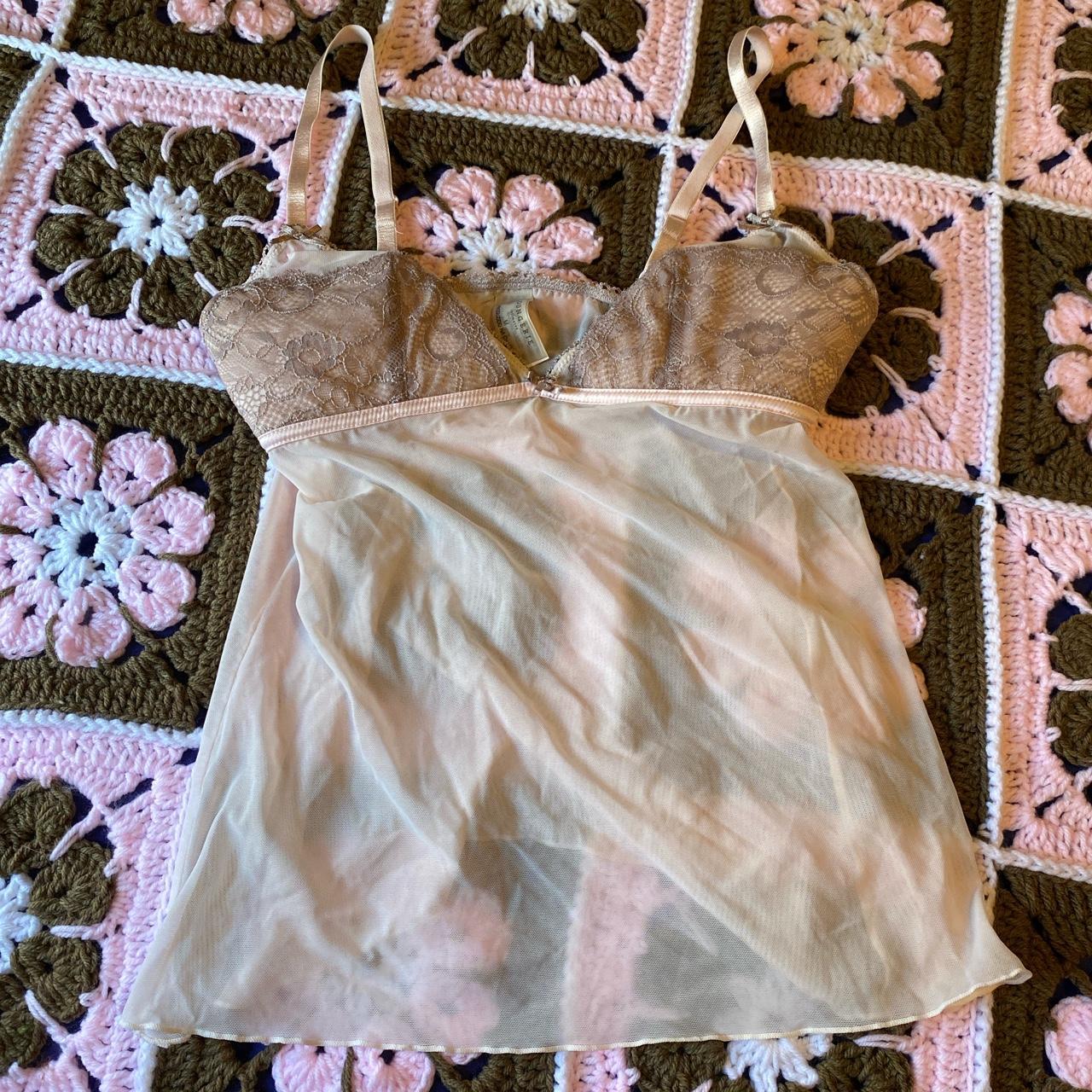 Pink bustier lace top By Loungerie medium depop... - Depop