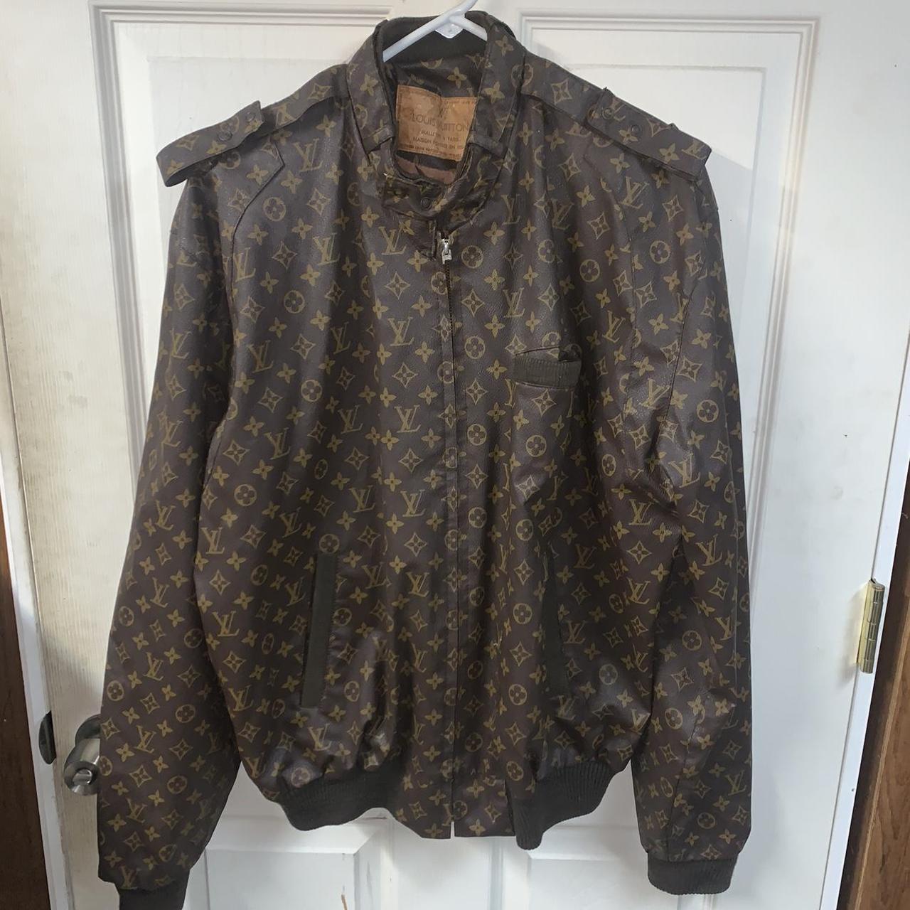 LV members only jacket Brown with brown LV logo fx... - Depop