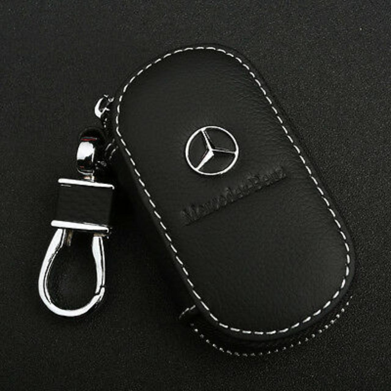 Mercedes Benz Leather Black Key Cover #296 Car Key... - Depop