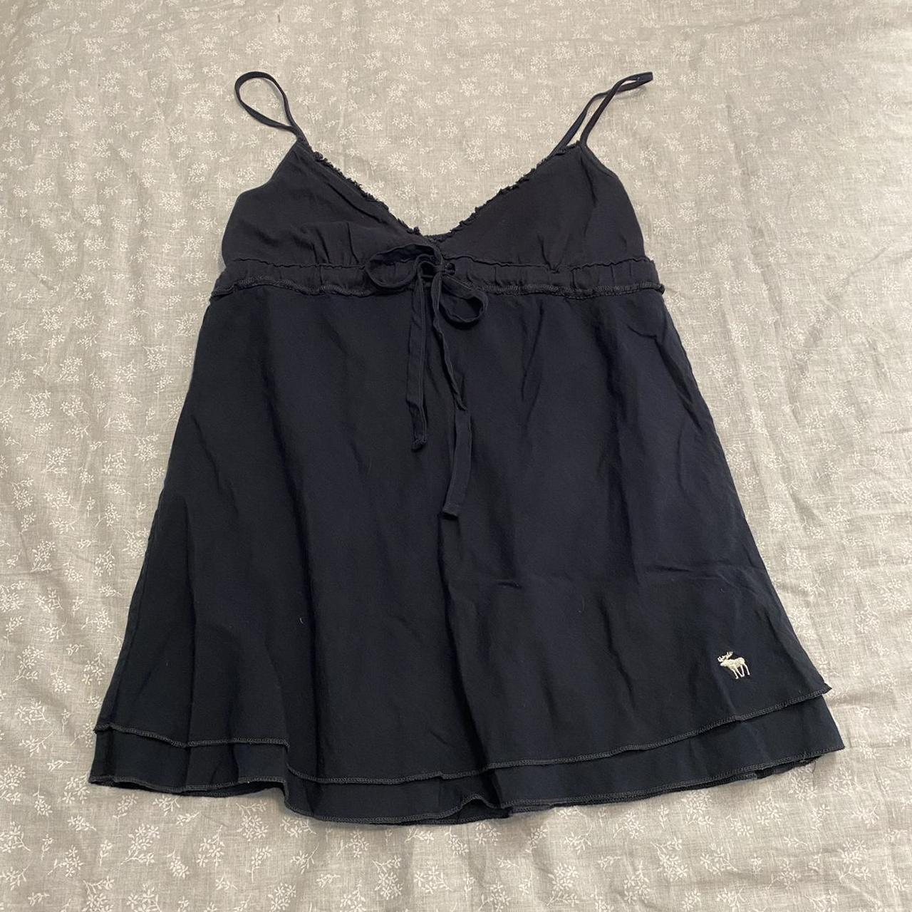 Cute Navy Blue Abercrombie babydoll style tank top... - Depop