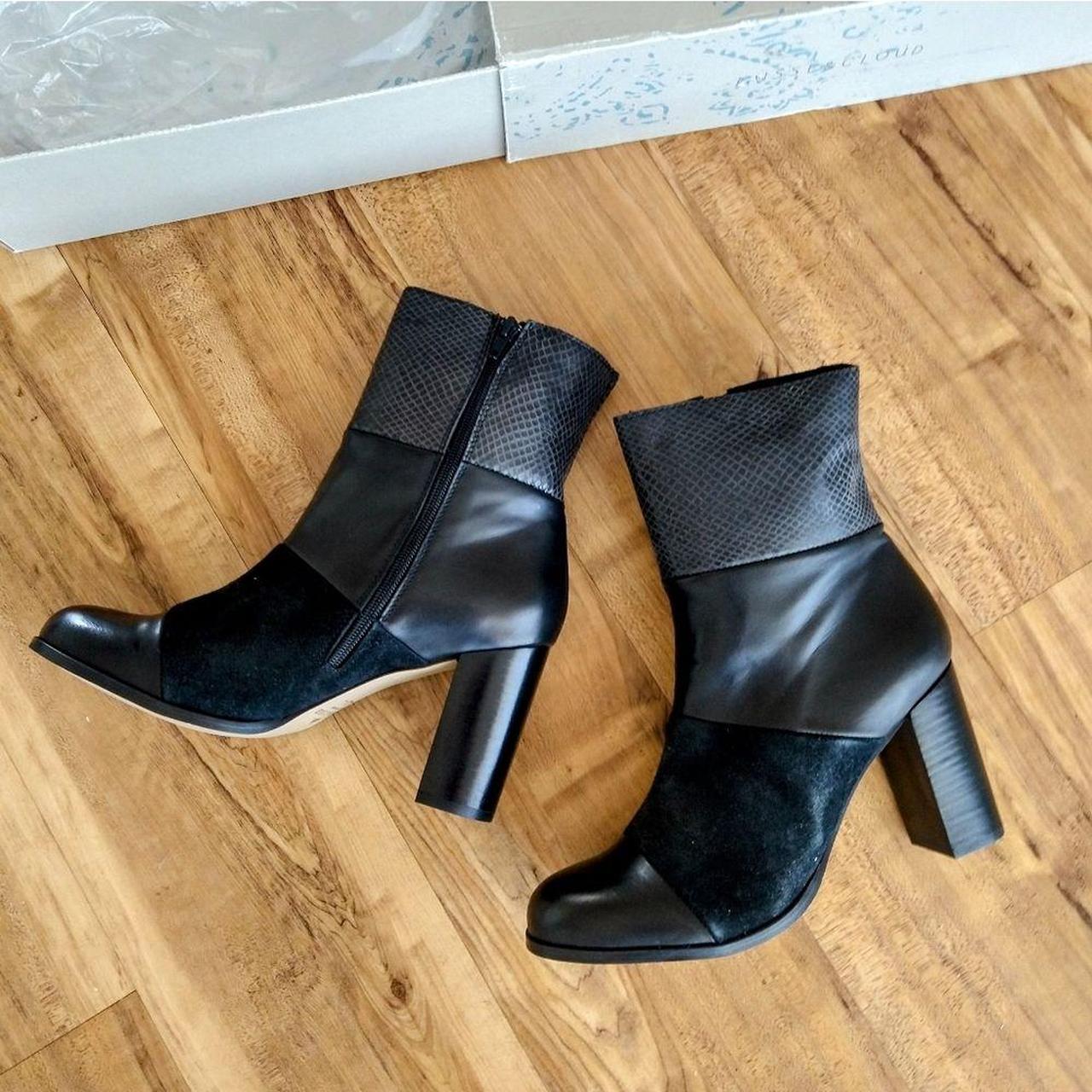 Musse & Cloud Black Leather Suede Reptile Print - Depop