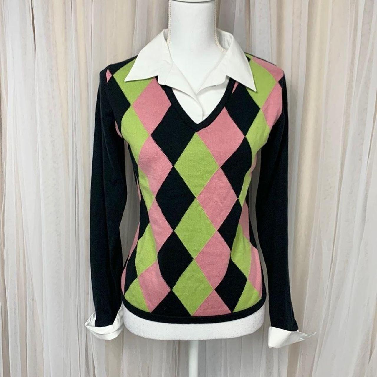 Product Image 1 - Notations black green pink argyle