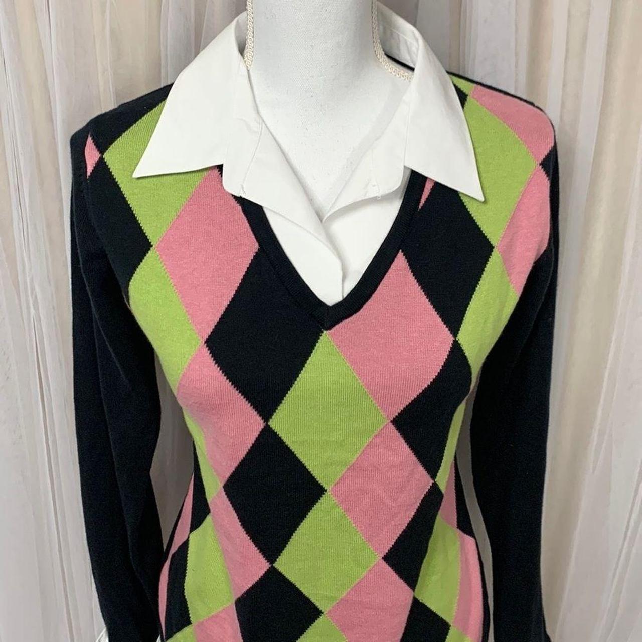 Product Image 2 - Notations black green pink argyle