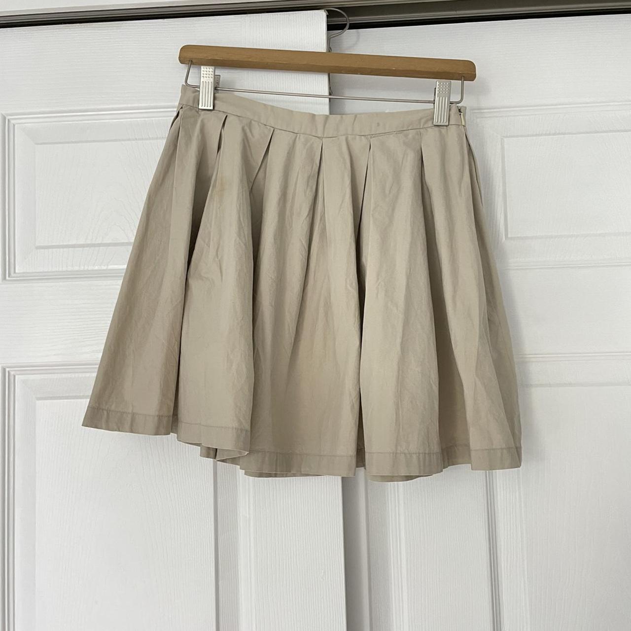 [SOLD] beige khaki pleated mini skirt. This is the... - Depop