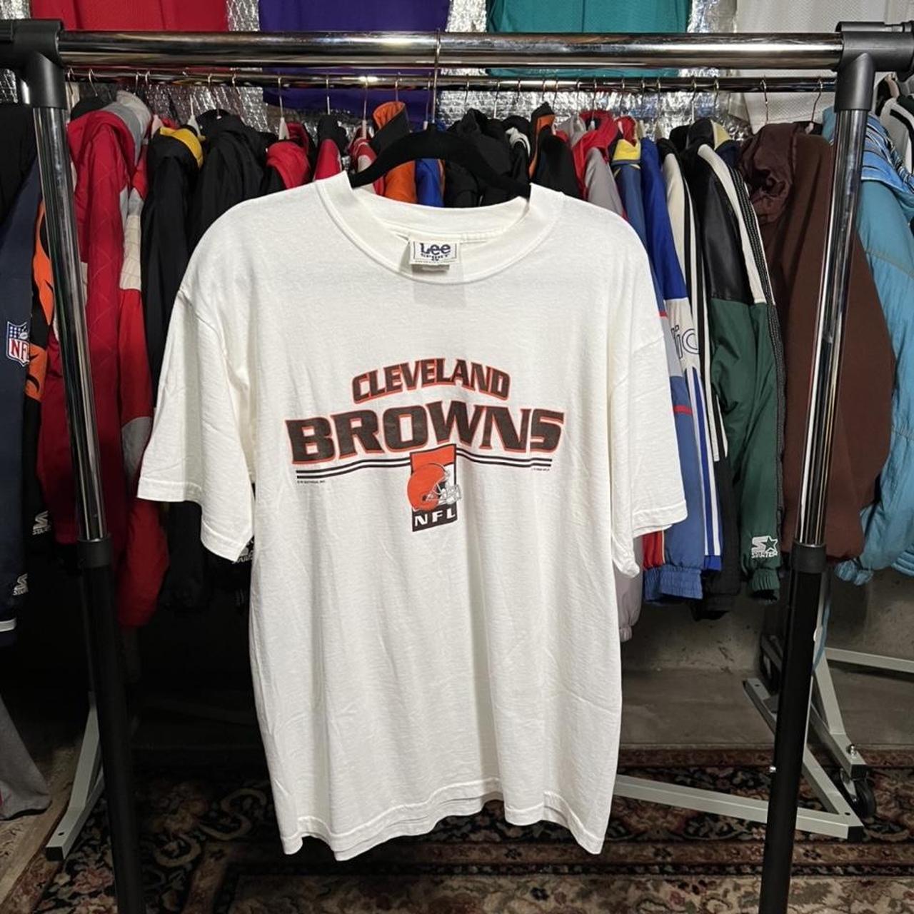 Vintage 2000s Cleveland Browns Logo Brown T Shirt In - Depop