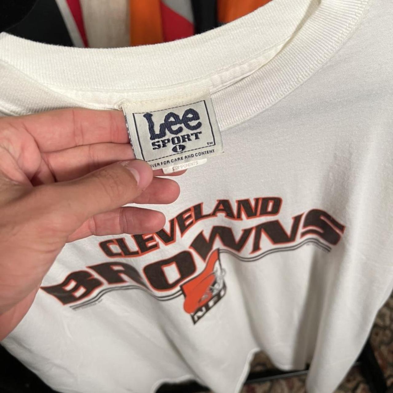 Vintage 2000s Cleveland Browns Logo Brown T Shirt In - Depop