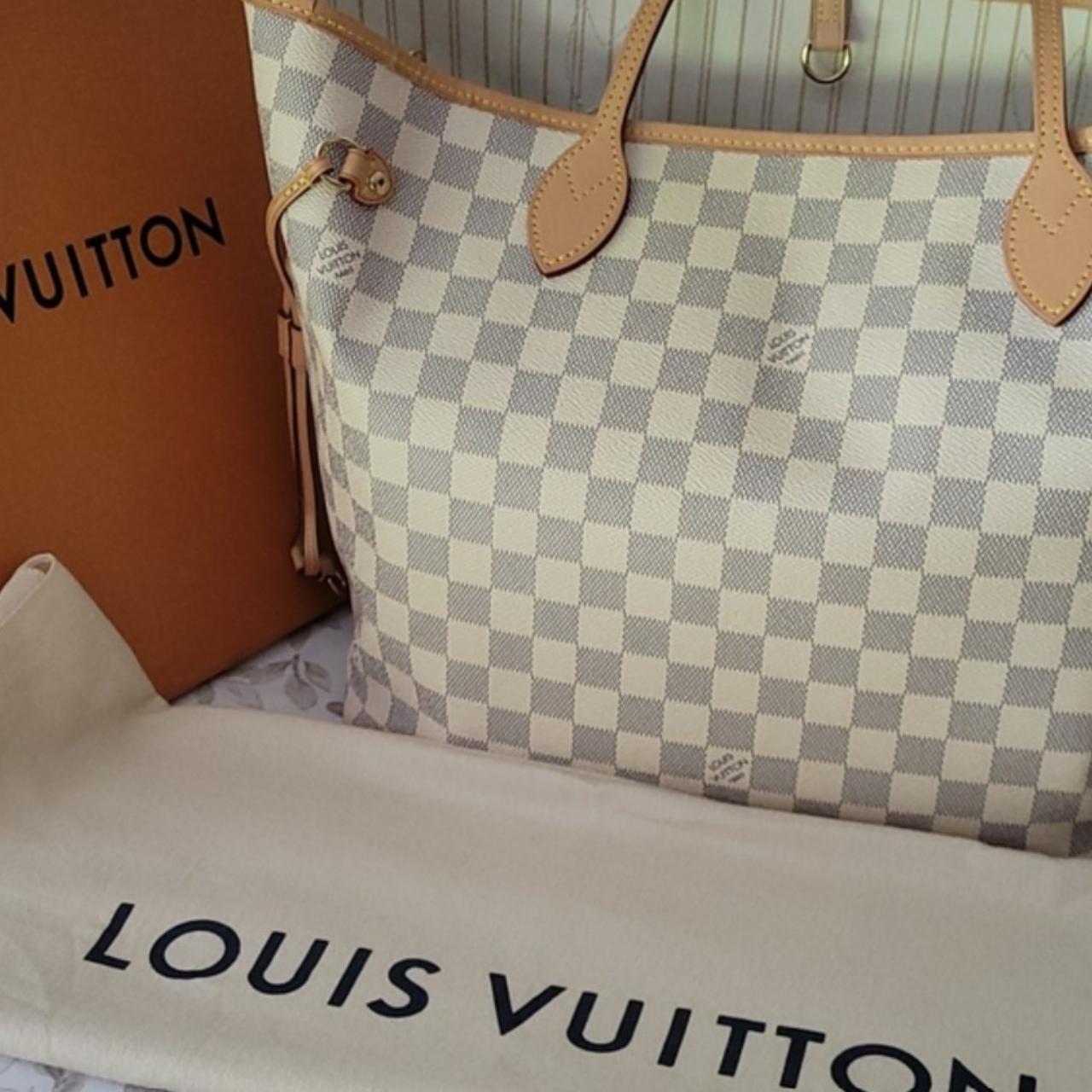 Louis Vuitton Neverfull mm Beige Damier Azur
