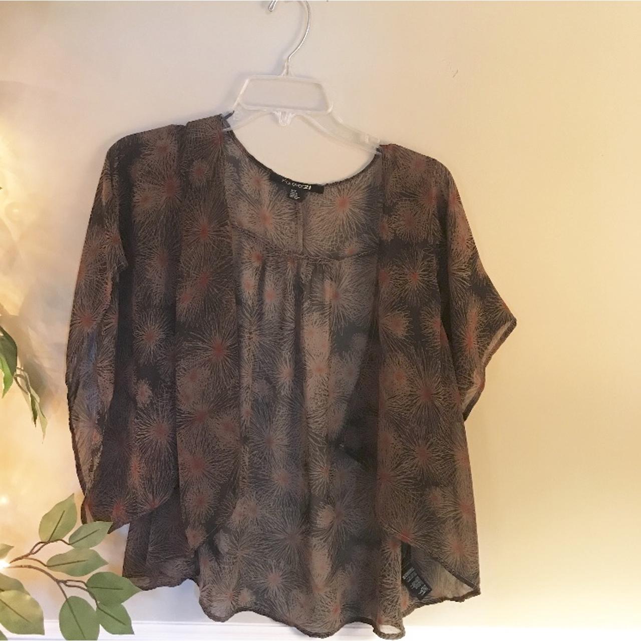 Forever 21 Sheer Kimono Top Forever 21 Boho Printed Chiffon Flowy