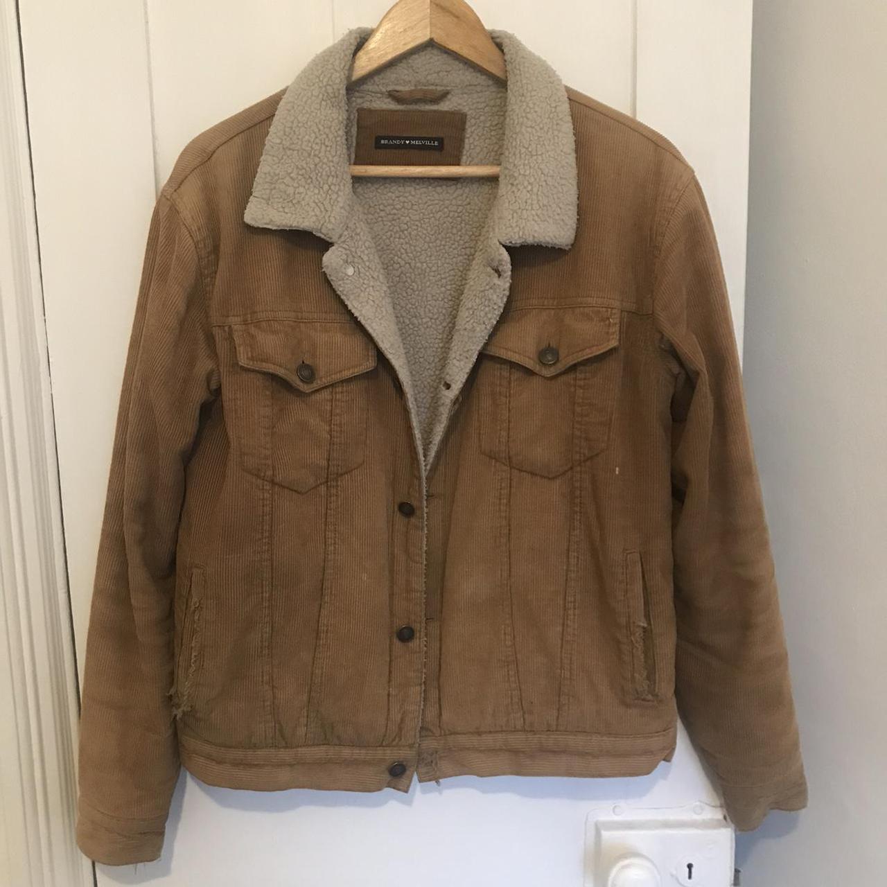 brandy melville elisha fur corduroy jacket