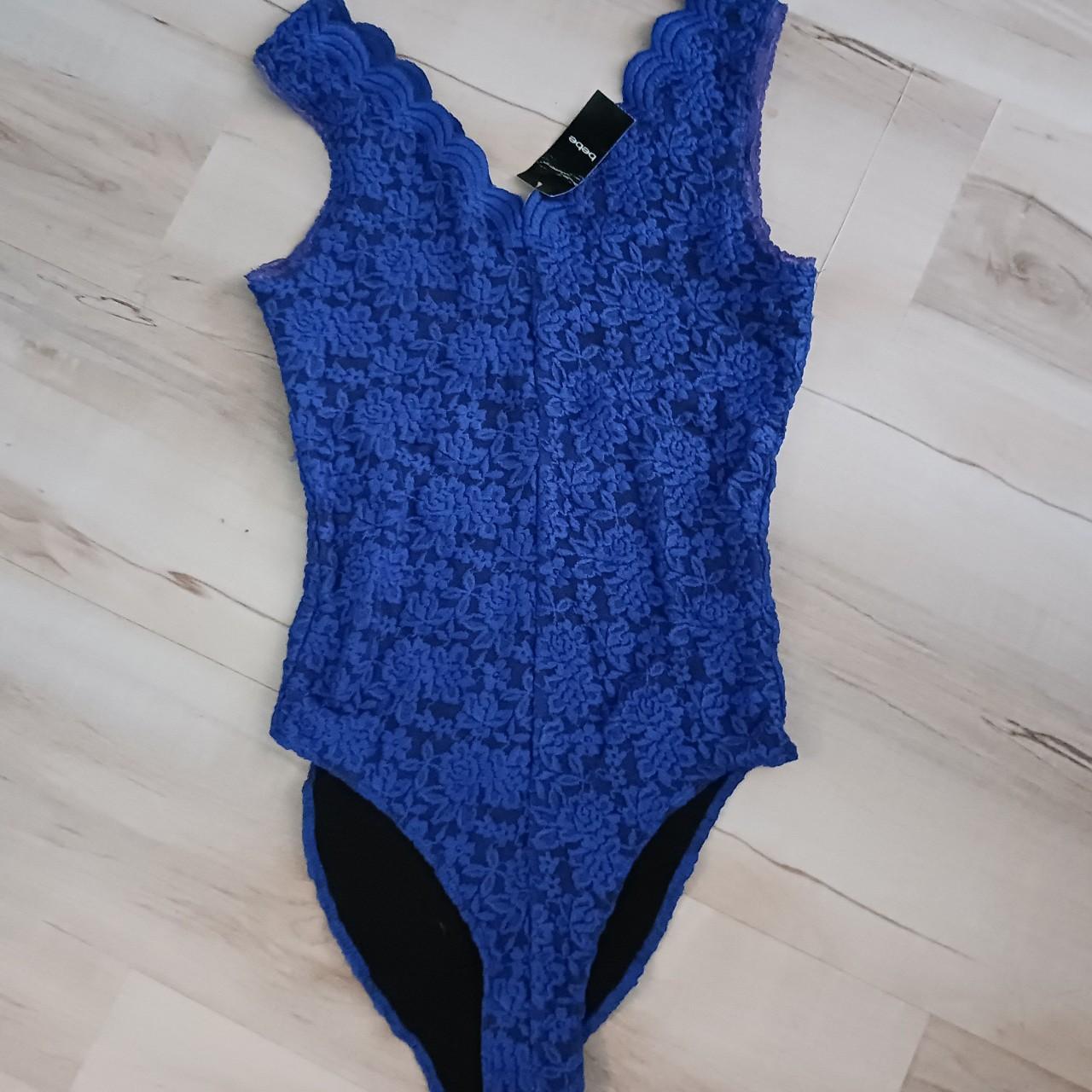 Bebe Women's Blue Bodysuit | Depop