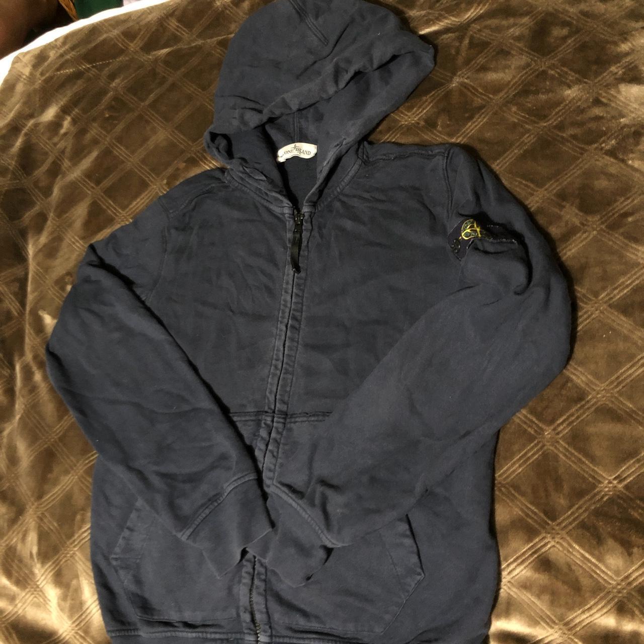 Stone island navy blue zip up jacket /jumper/... - Depop