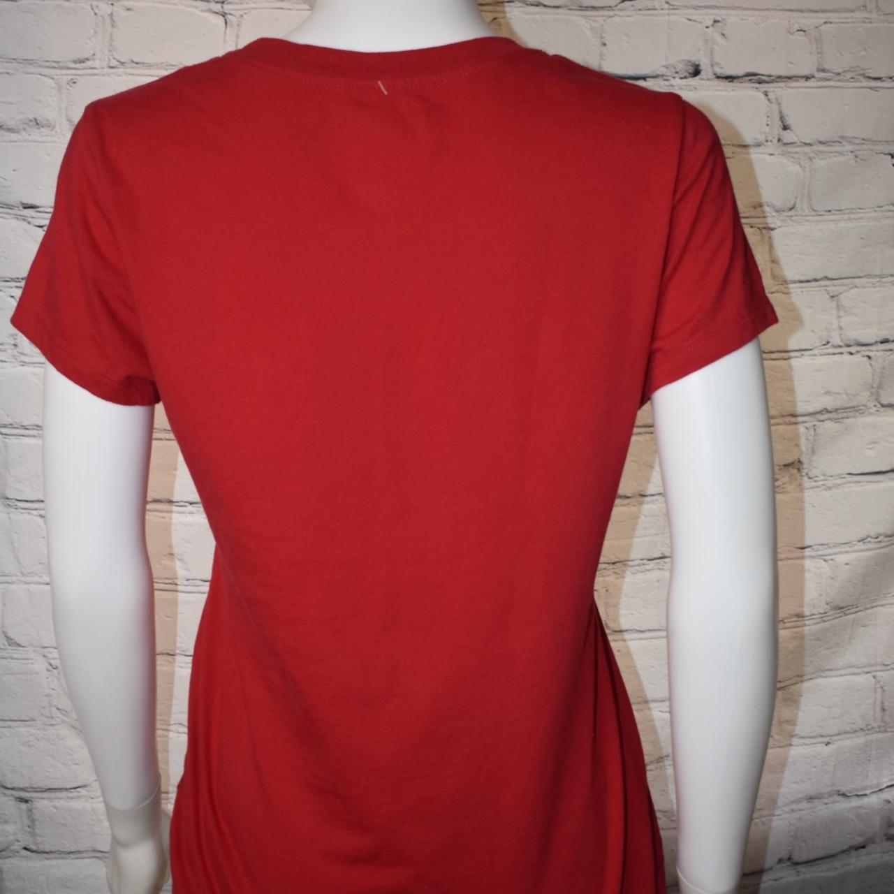 Red, crew neck shirt. Depop