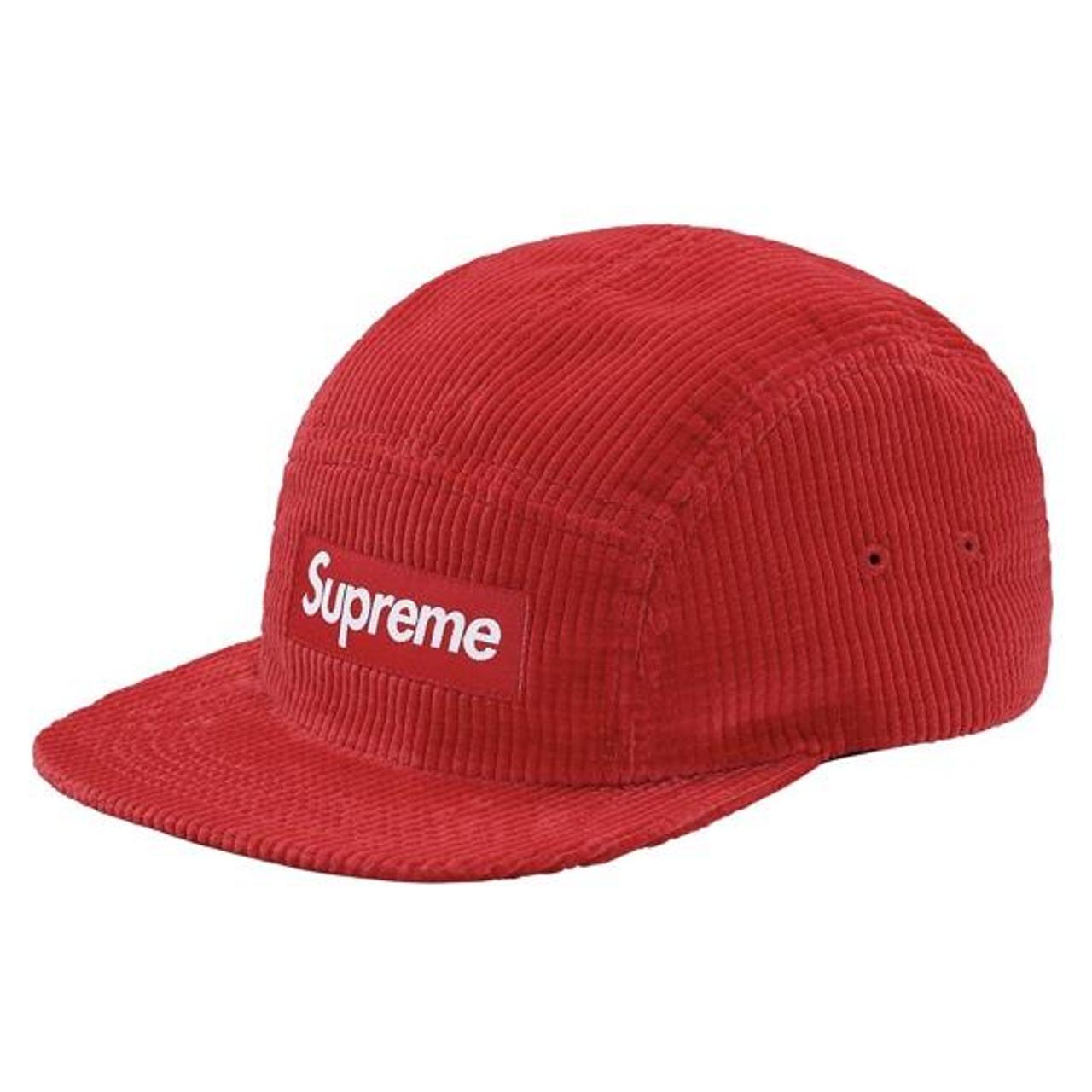 Supreme Men's Red and White Hat | Depop