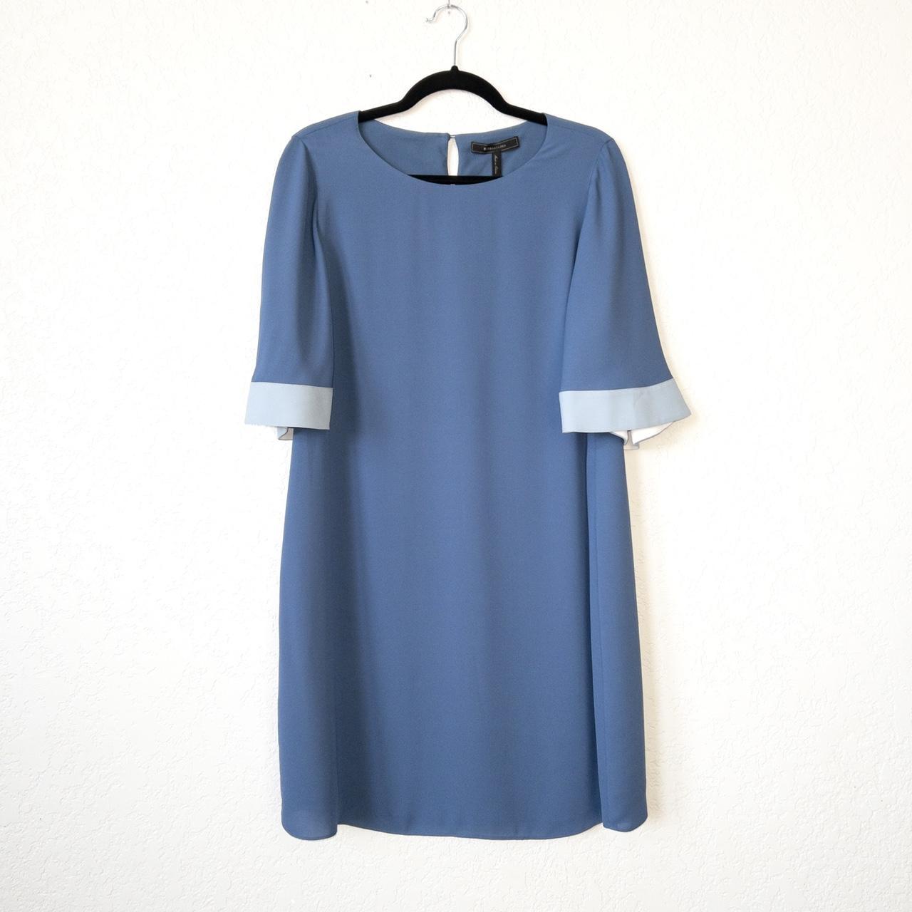 BCBGMaxAzria Blue Philippa Color Block Shift Dress