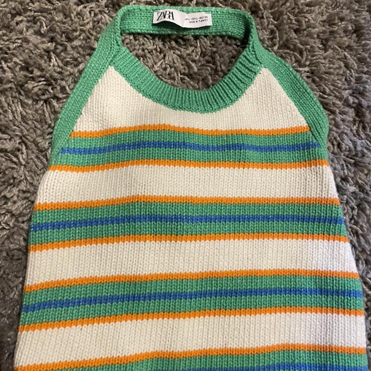 Zara knit open back halter top Size large but fits... Depop