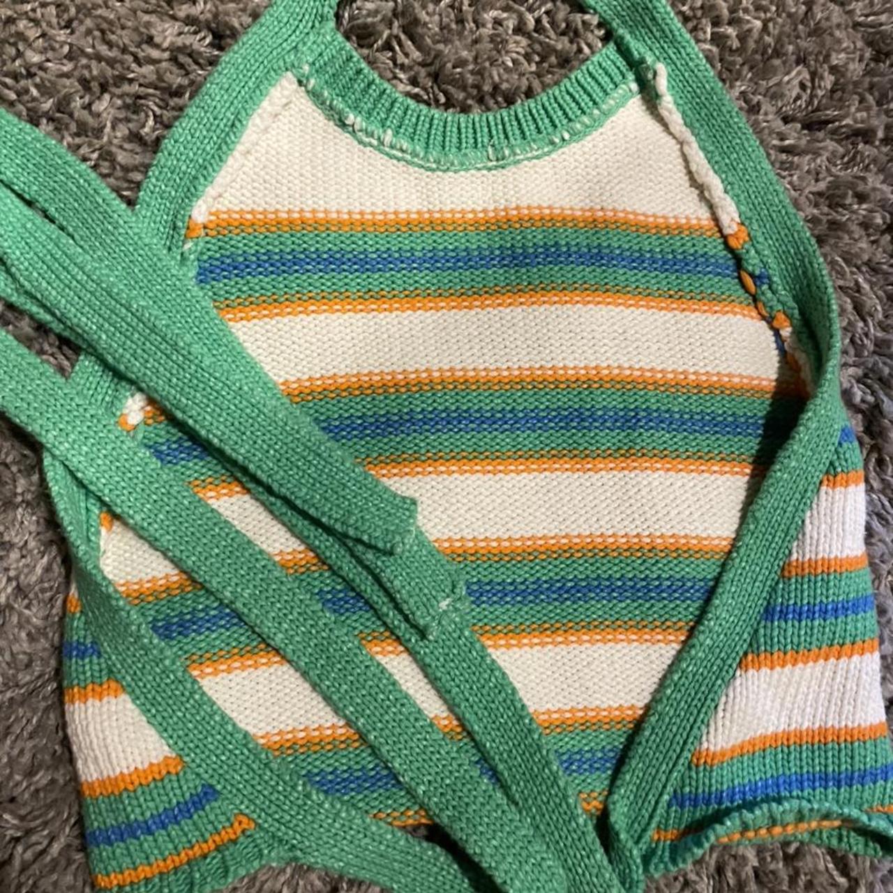 Zara knit open back halter top Size large but fits... Depop