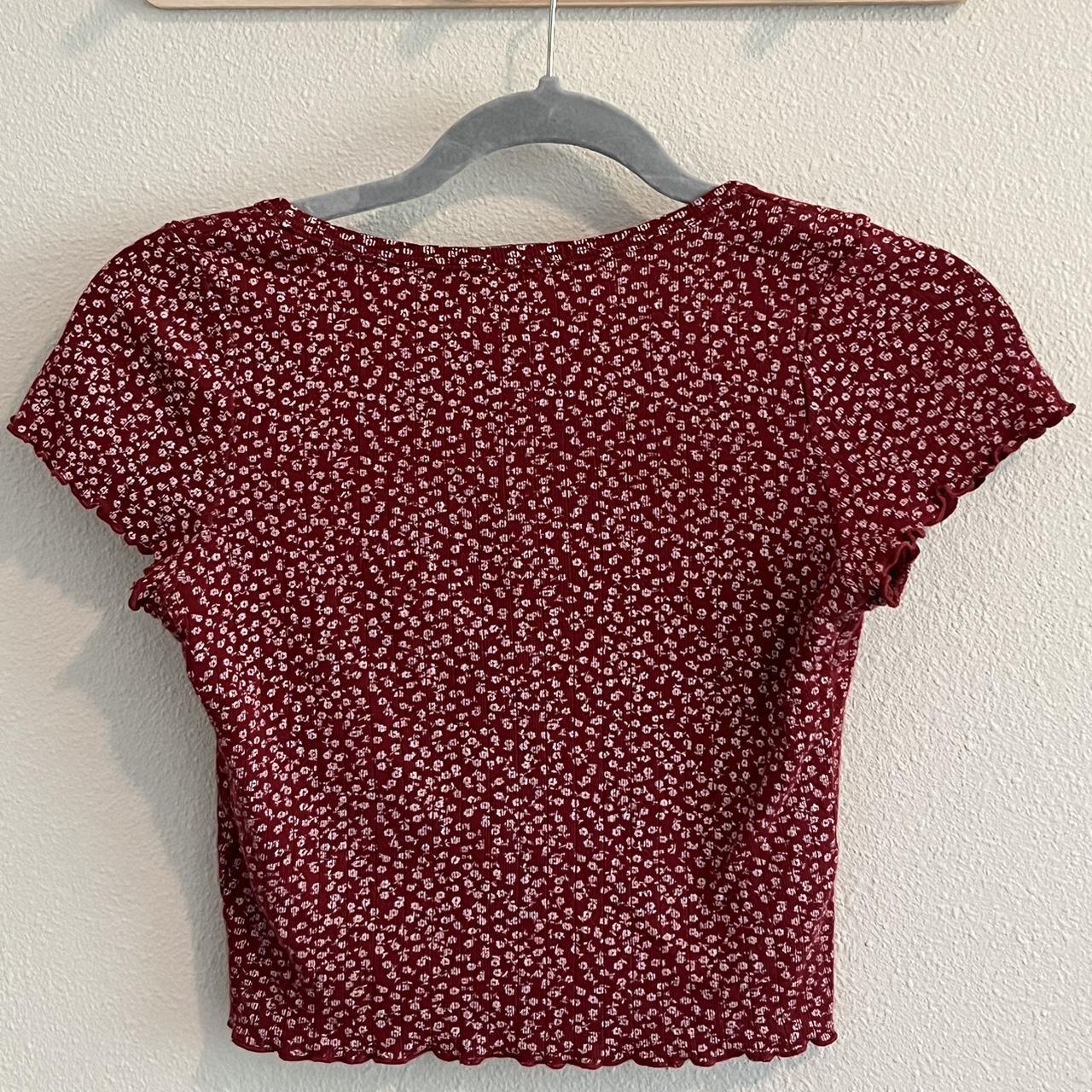 Brandy Melville red zelly floral top ships in the... Depop