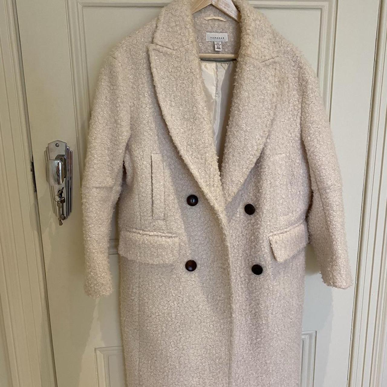 Cream teddy hot sale coat topshop