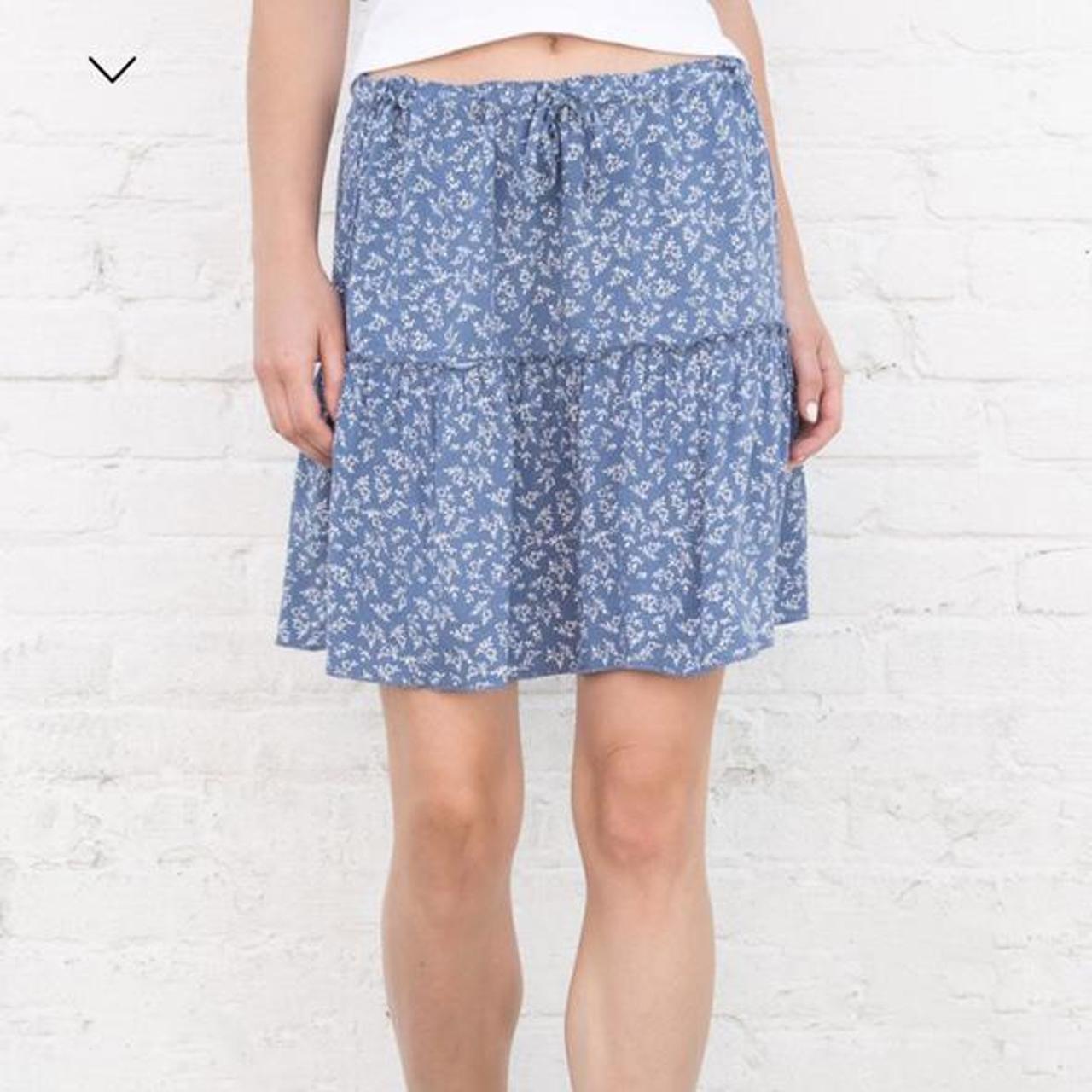 Brandy Melville blue white floral kenzo skirt Brand... Depop