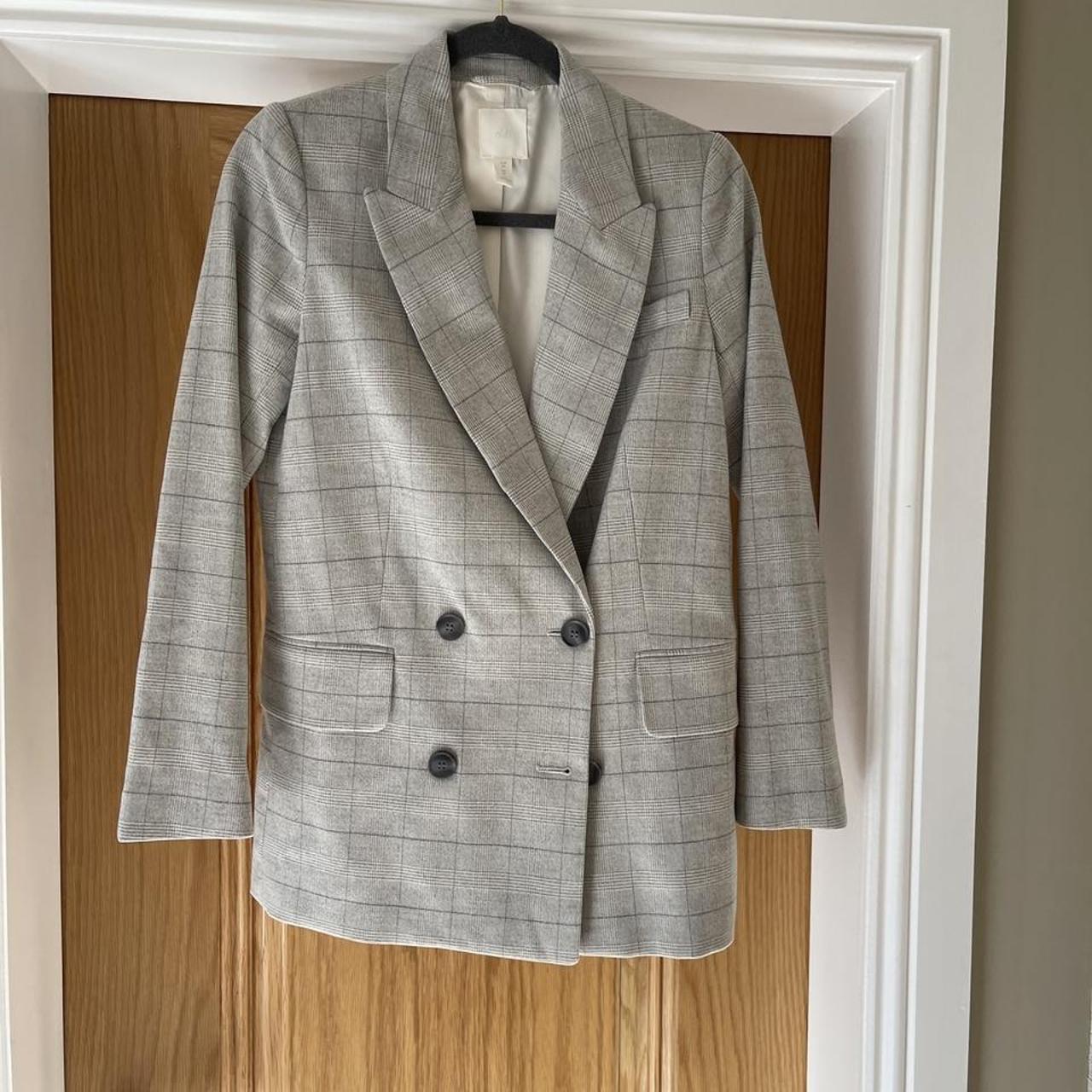 H&M double breasted check blazer - Depop