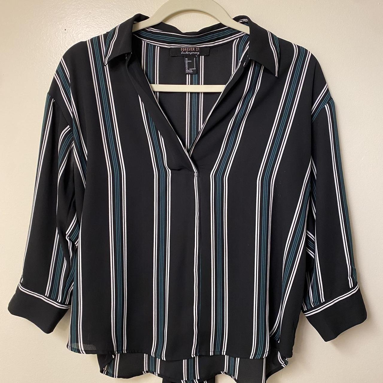 Striped Forever 21 Blouse Great for a night out or... - Depop