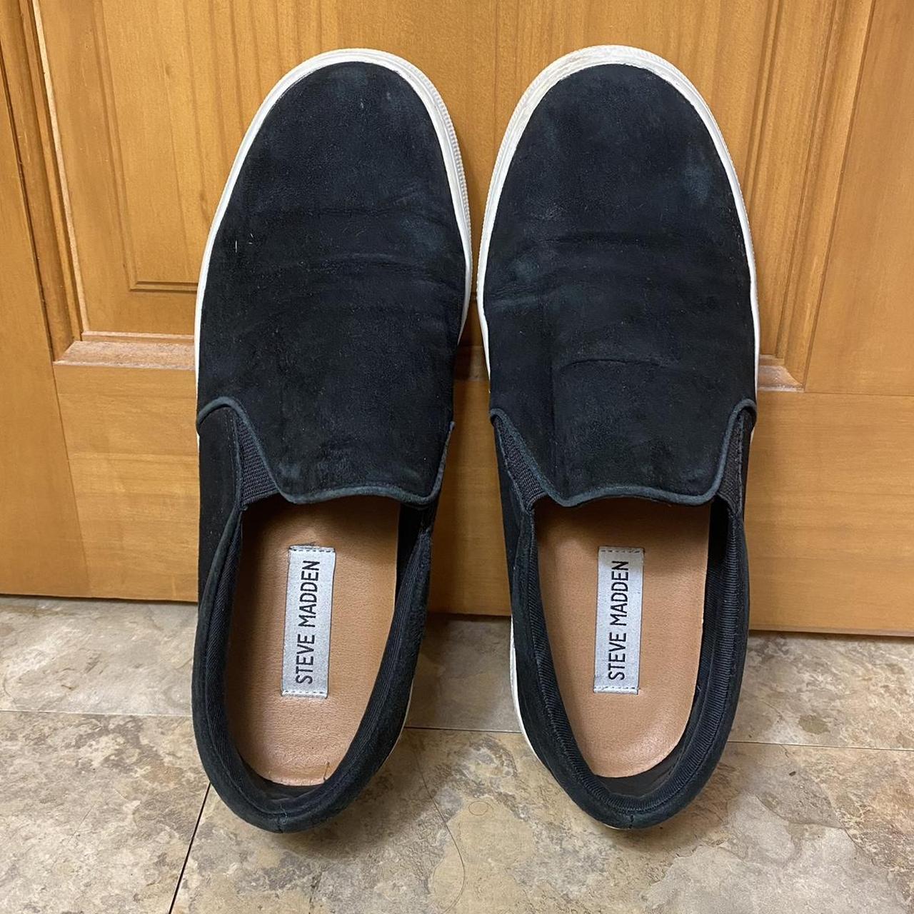 Steve Madden Women's Black and White Loafers | Depop