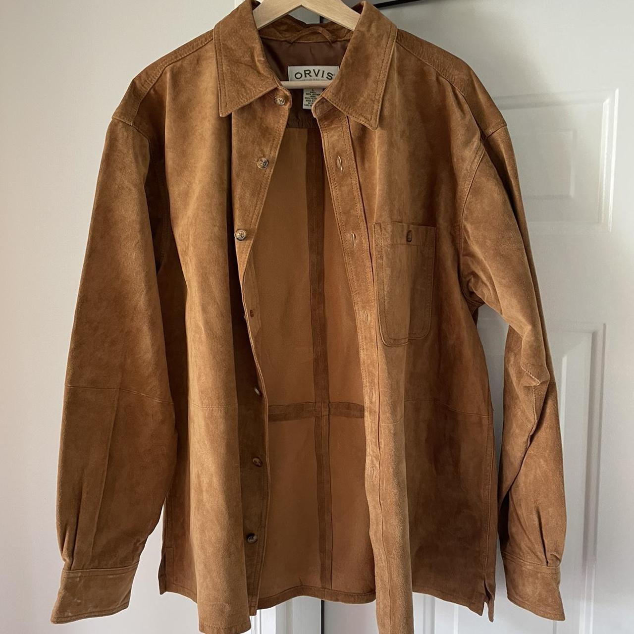 Vintage Orvis Leather Coat / Jacket Size: Mens... - Depop