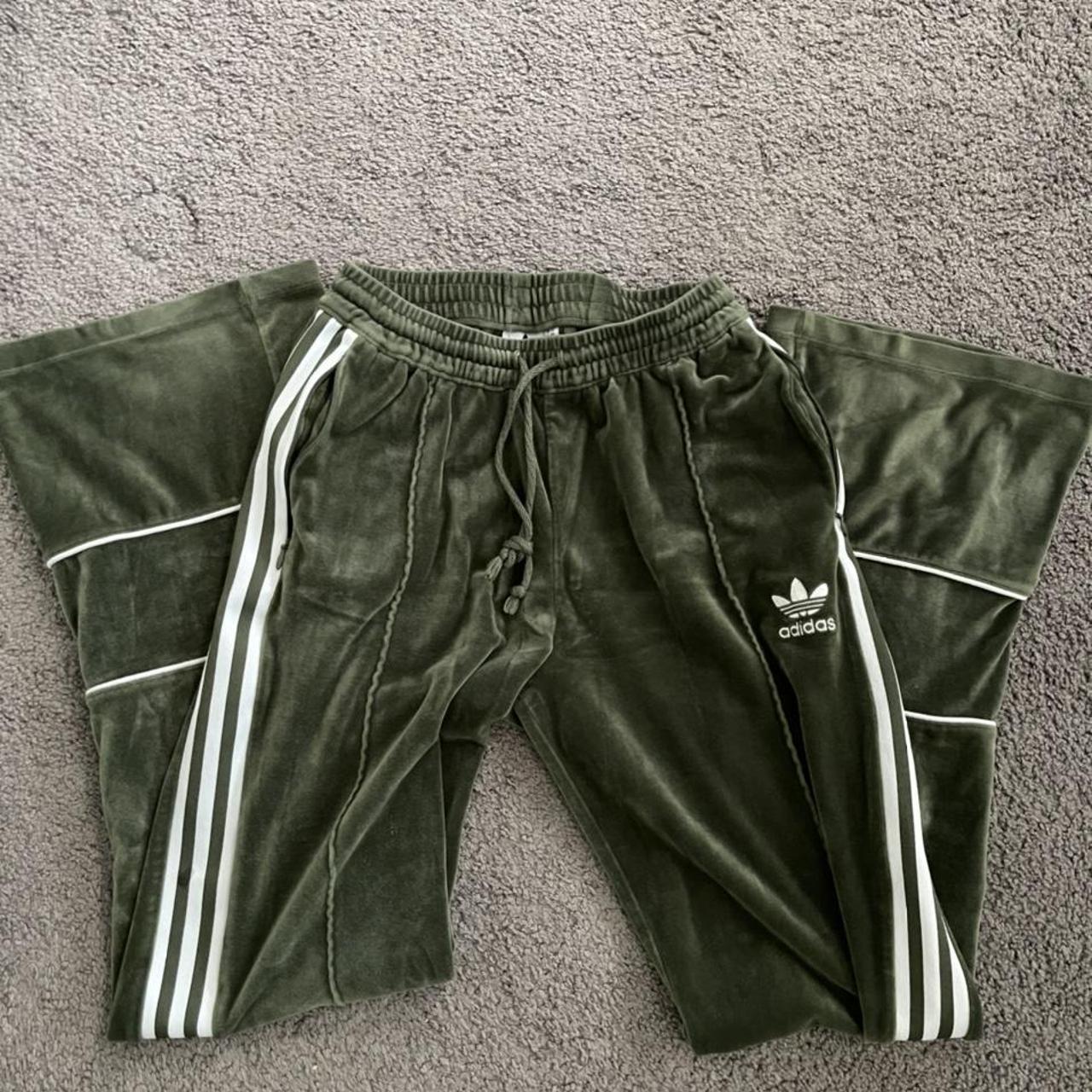 Adidas Women's Green and White Joggers-tracksuits | Depop