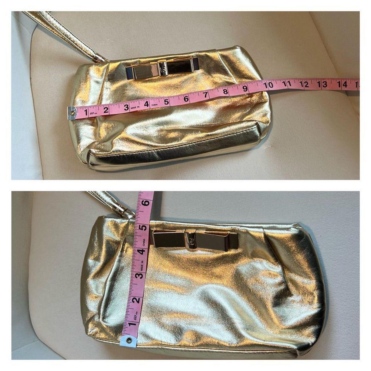 Victorias Secret Clutch Metallic Glitter Silver Gold - Depop