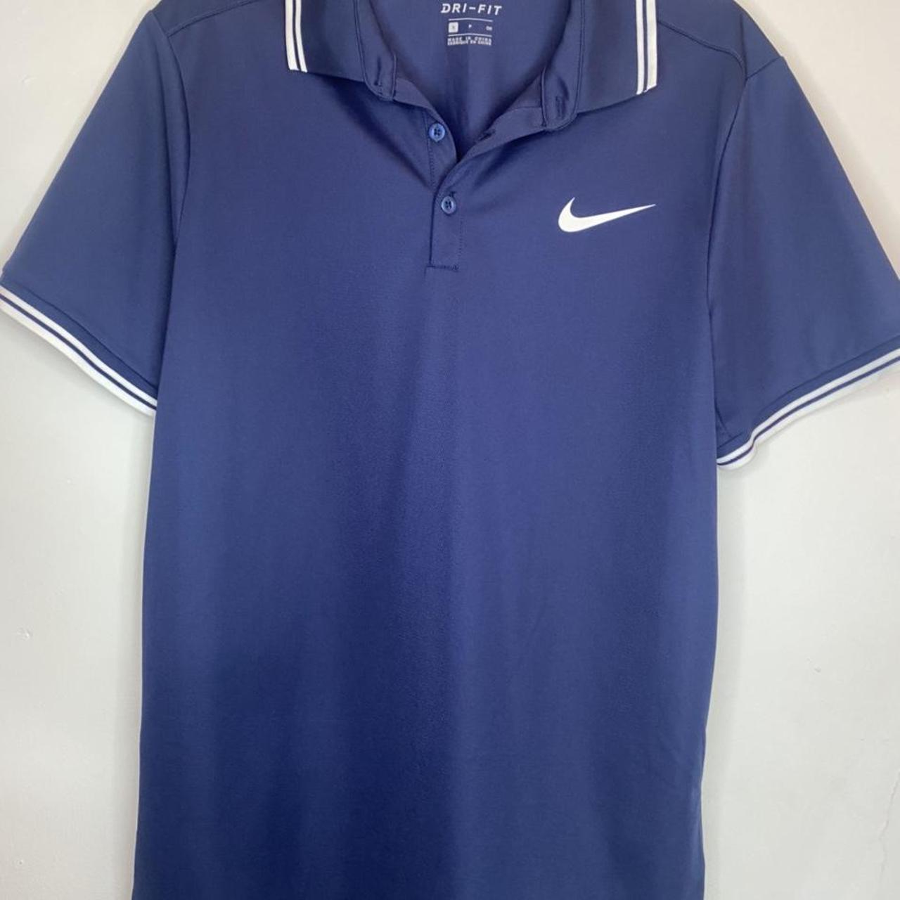 Navy Blue Nike Dri-Fit Polo Shirt - Size Small Mens... - Depop