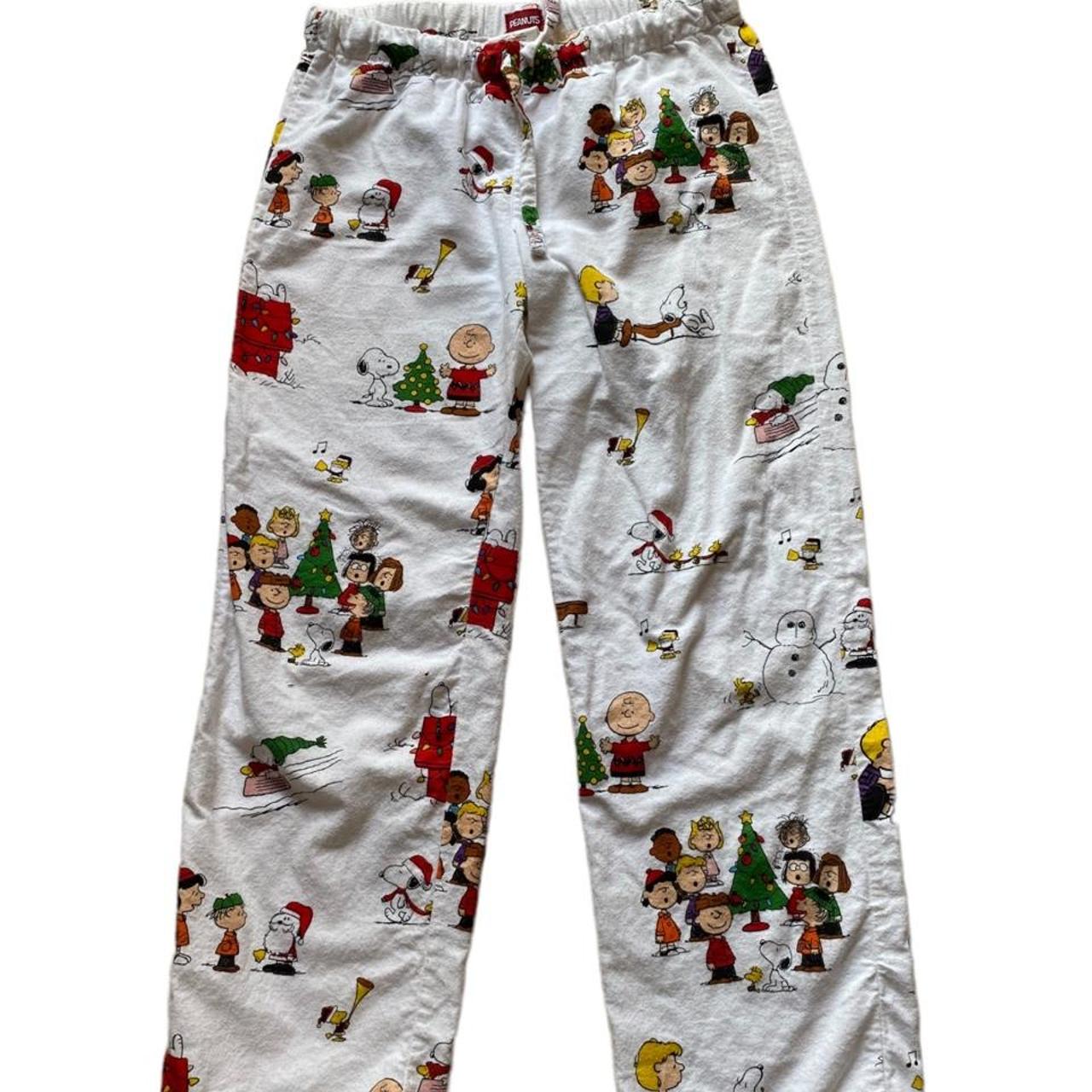 Peanuts Flannel Pajamas Christmas Holiday Womens... - Depop