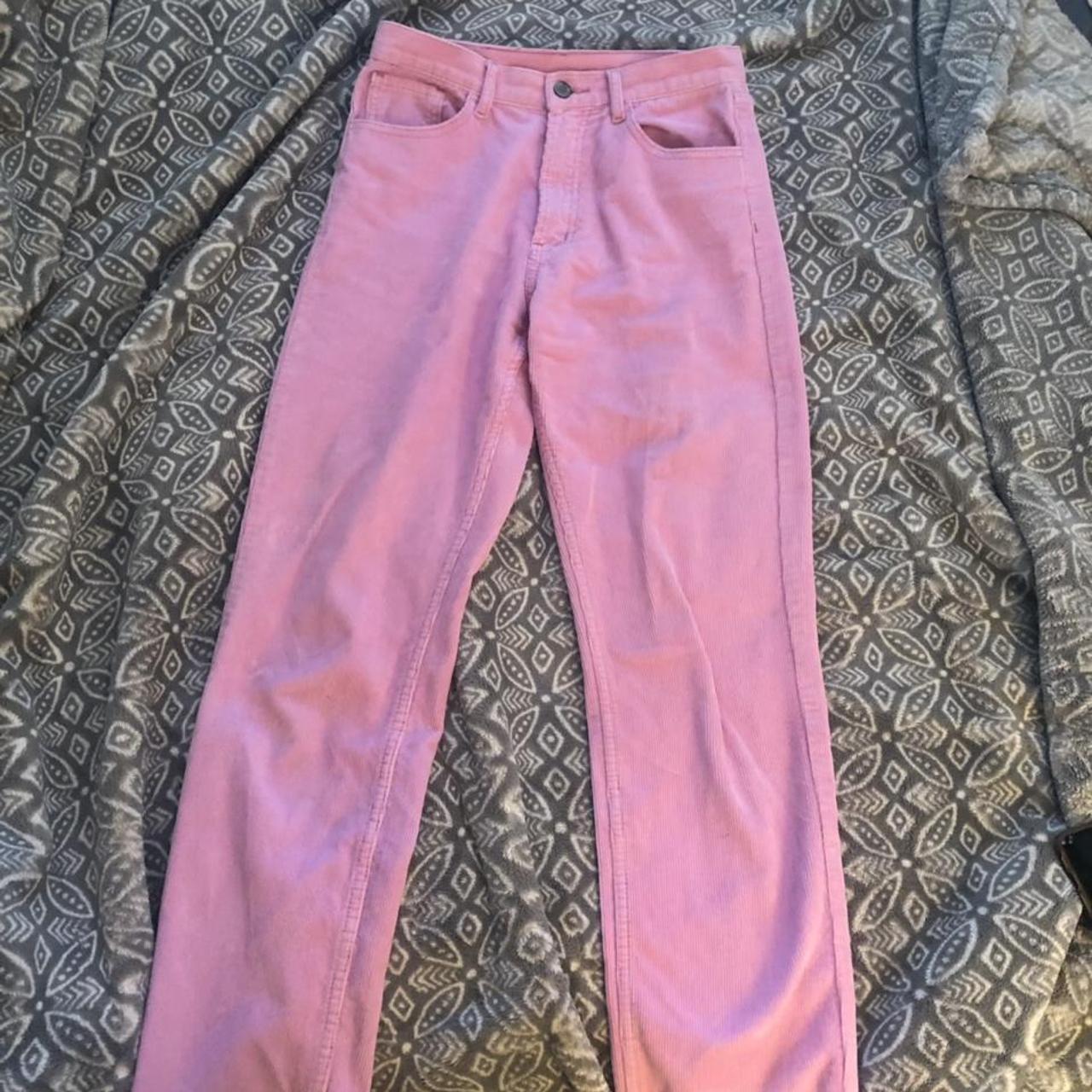 brandy melville john galt pink courduroy pants mid... - Depop