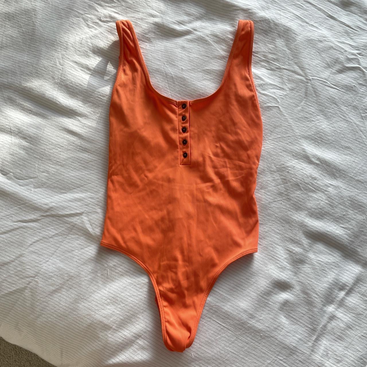 Zara Women's Orange Swimsuit-one-piece | Depop