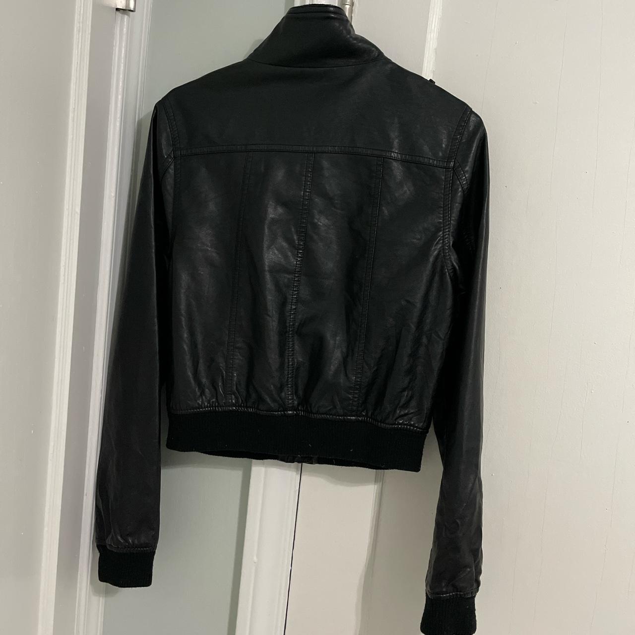 Classic black pleather jacket! So durable and... - Depop