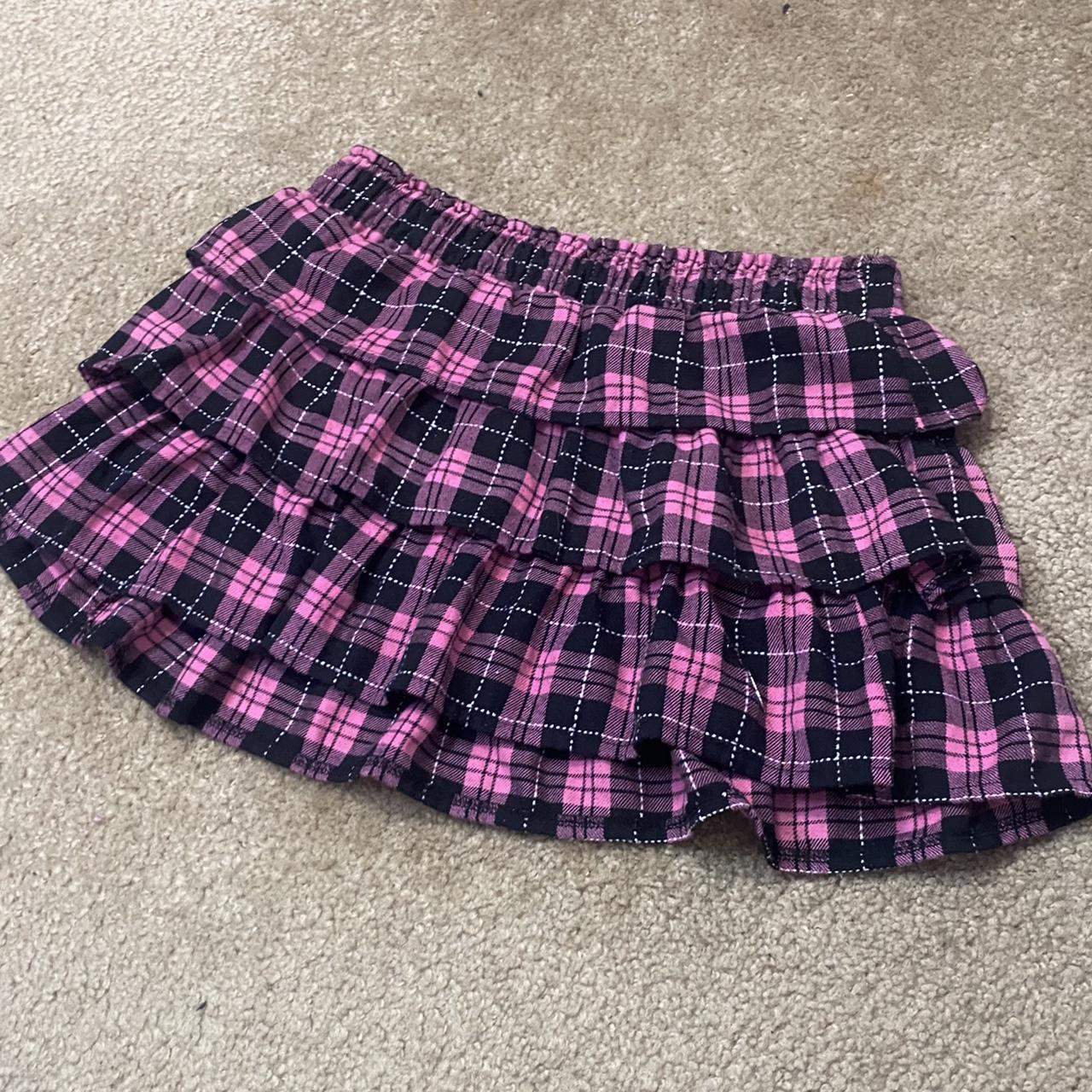 Women's Pink and Black Skirt | Depop