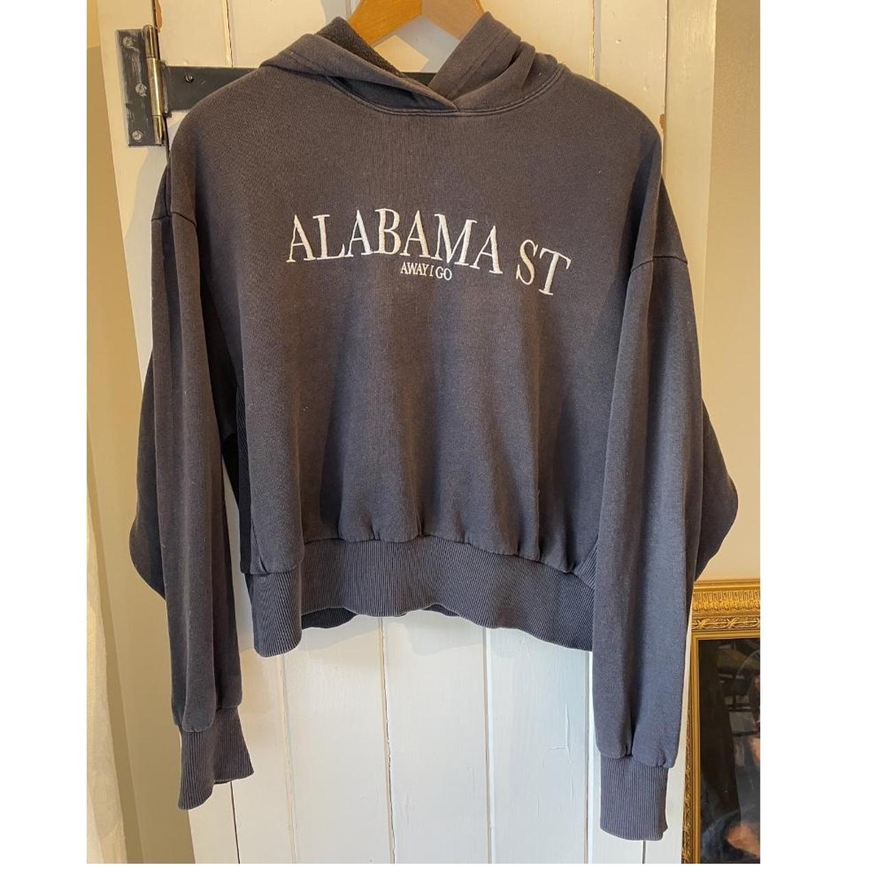 Pull and Bear hoodie grey/navy washed out jumper... - Depop