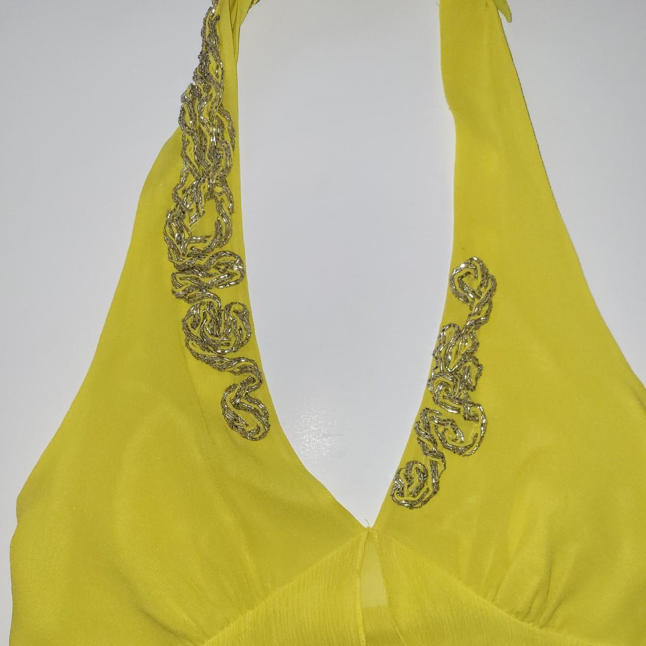 Karen Millen y2k sheer silk halter with sequin... Depop