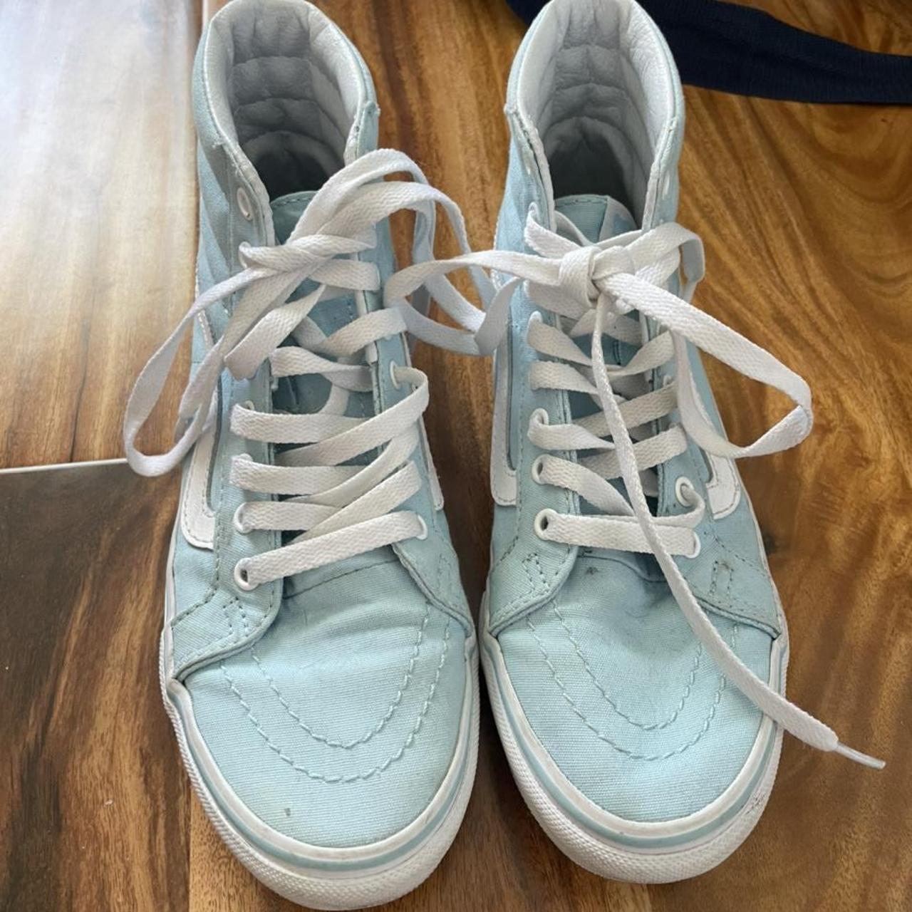 Sky blue Vans high tops Some minor scuffing and... - Depop