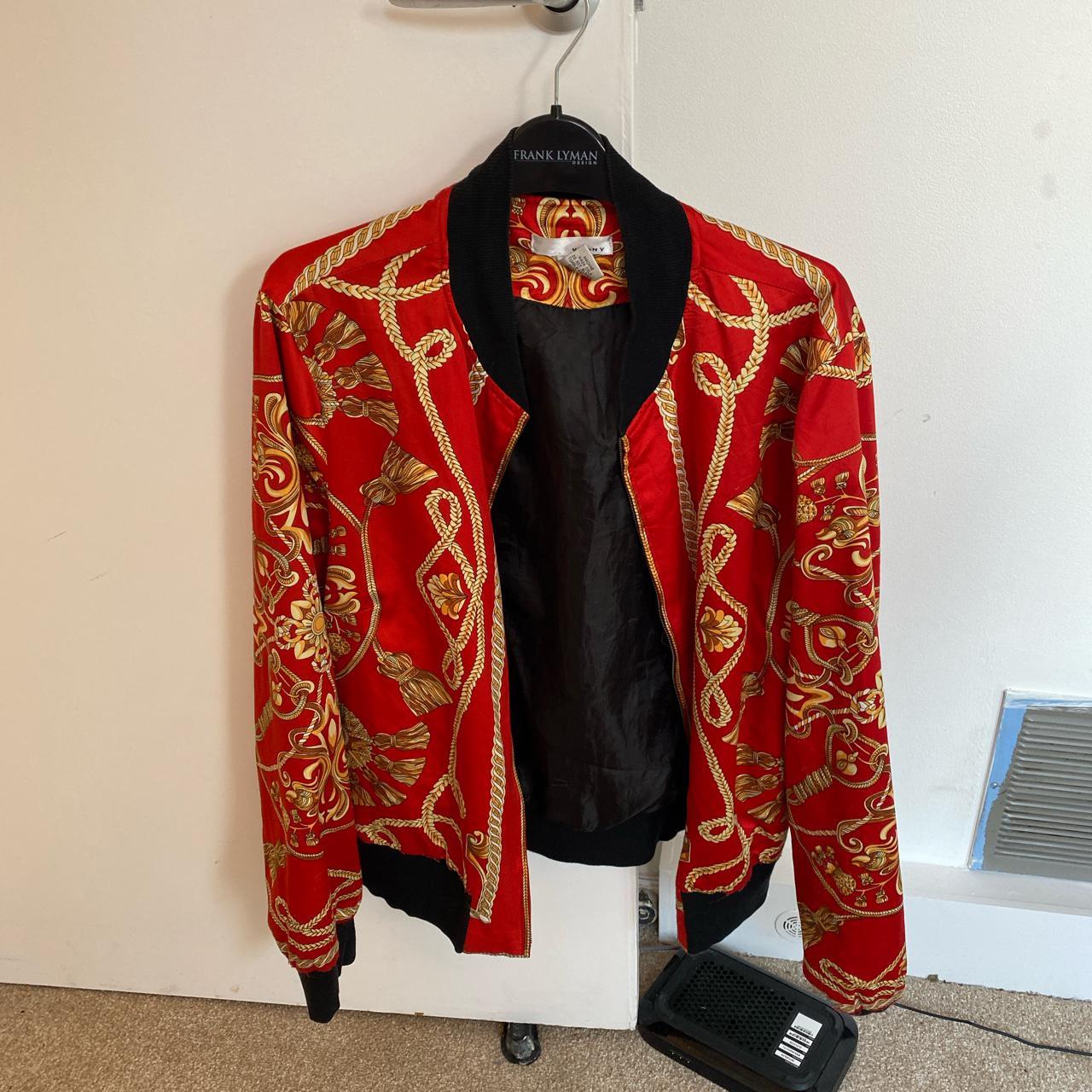 Women's Red and Gold Jacket | Depop