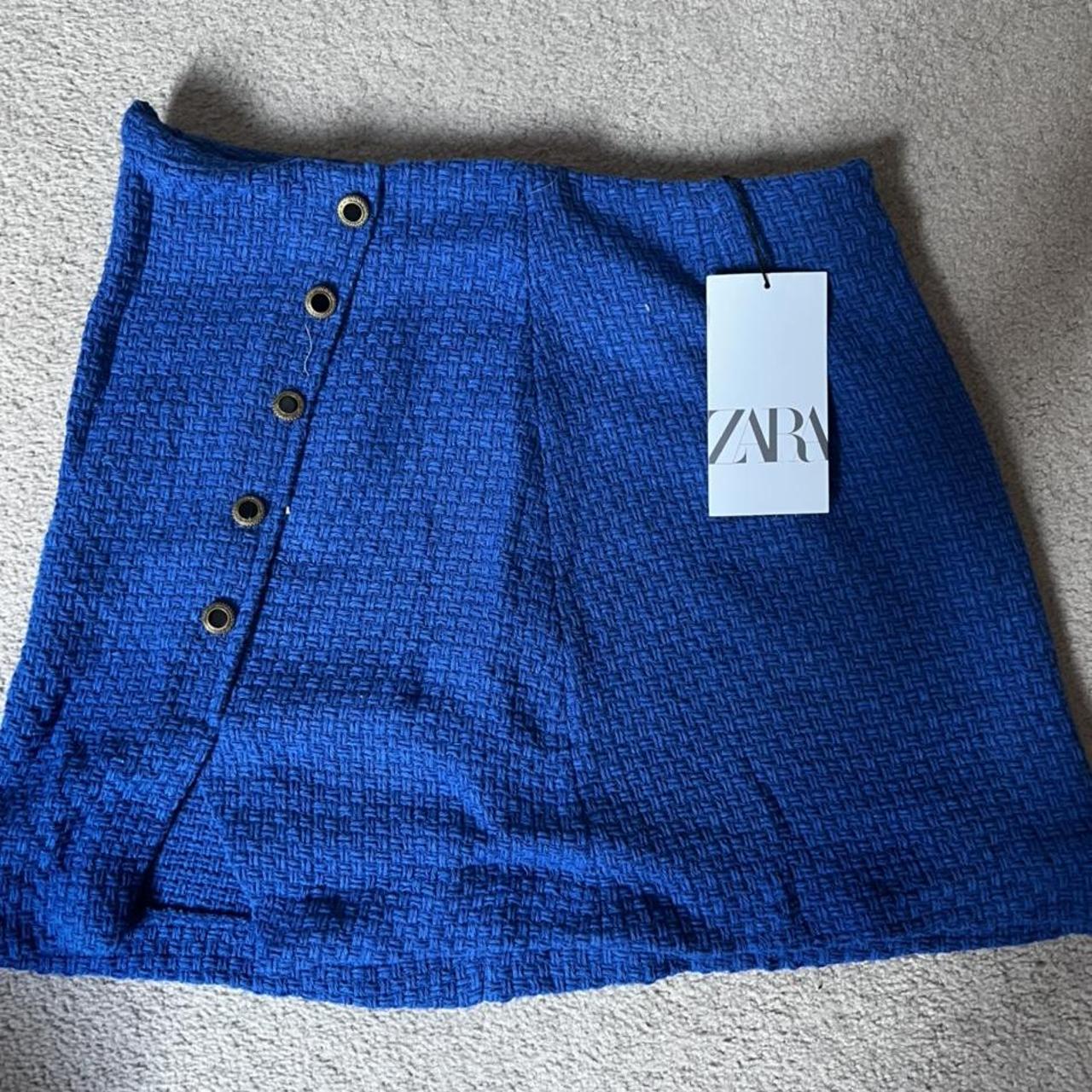 Brand new blue tweed zara skirt From Christmas... Depop